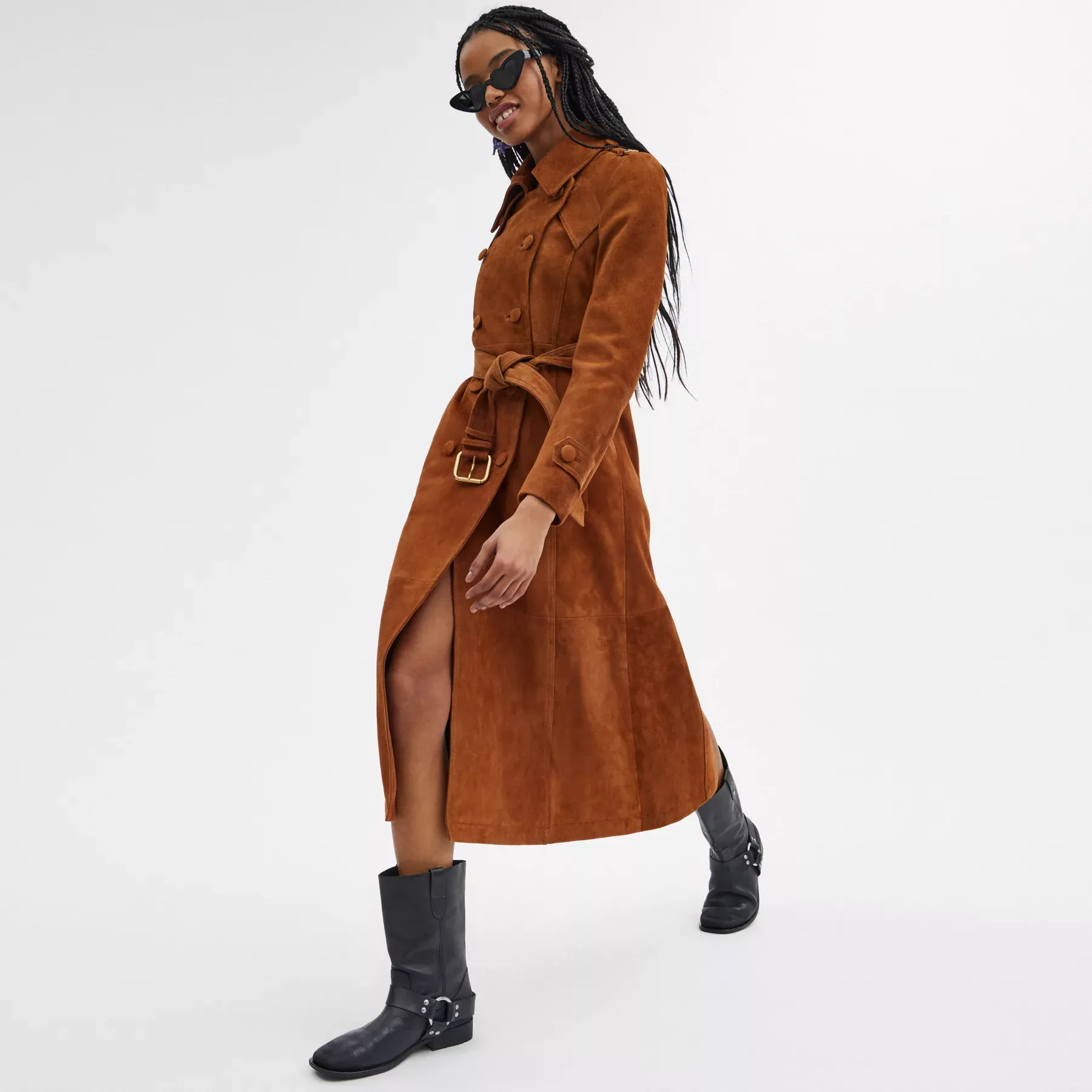 COACH Heritage C Trenchcoat i mocka Sadel