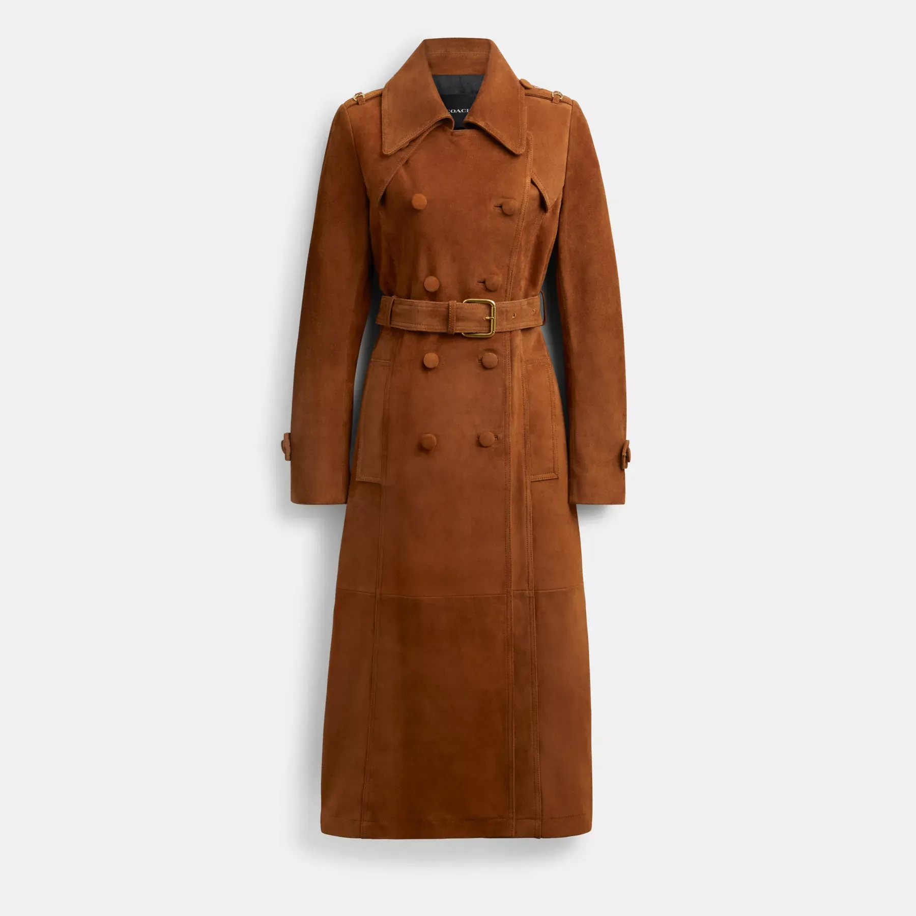 COACH Heritage C Trenchcoat i mocka Sadel