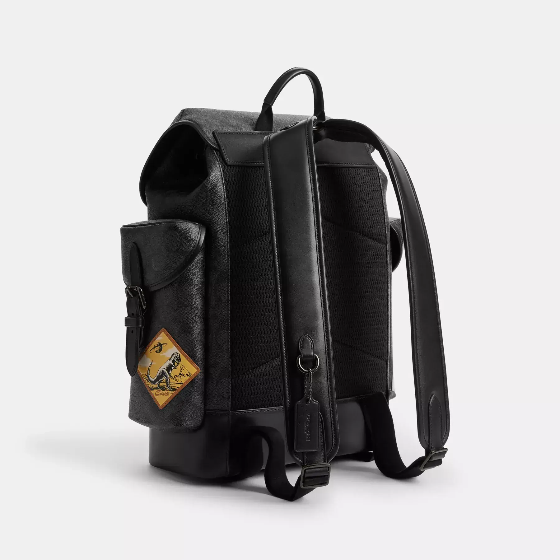 COACH Hitch Ryggsäck I Signatur Canvas Med Lappar Charcoal Multi COACH Hitch Ryggsäck I Signatur Canvas Med Lappar Charcoal Multi