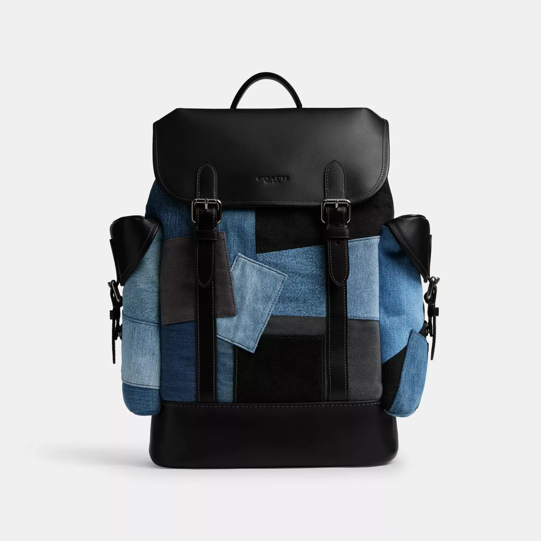 COACH Hitch Ryggsäck Med Patchwork Denim Multi COACH Hitch Ryggsäck Med Patchwork Denim Multi