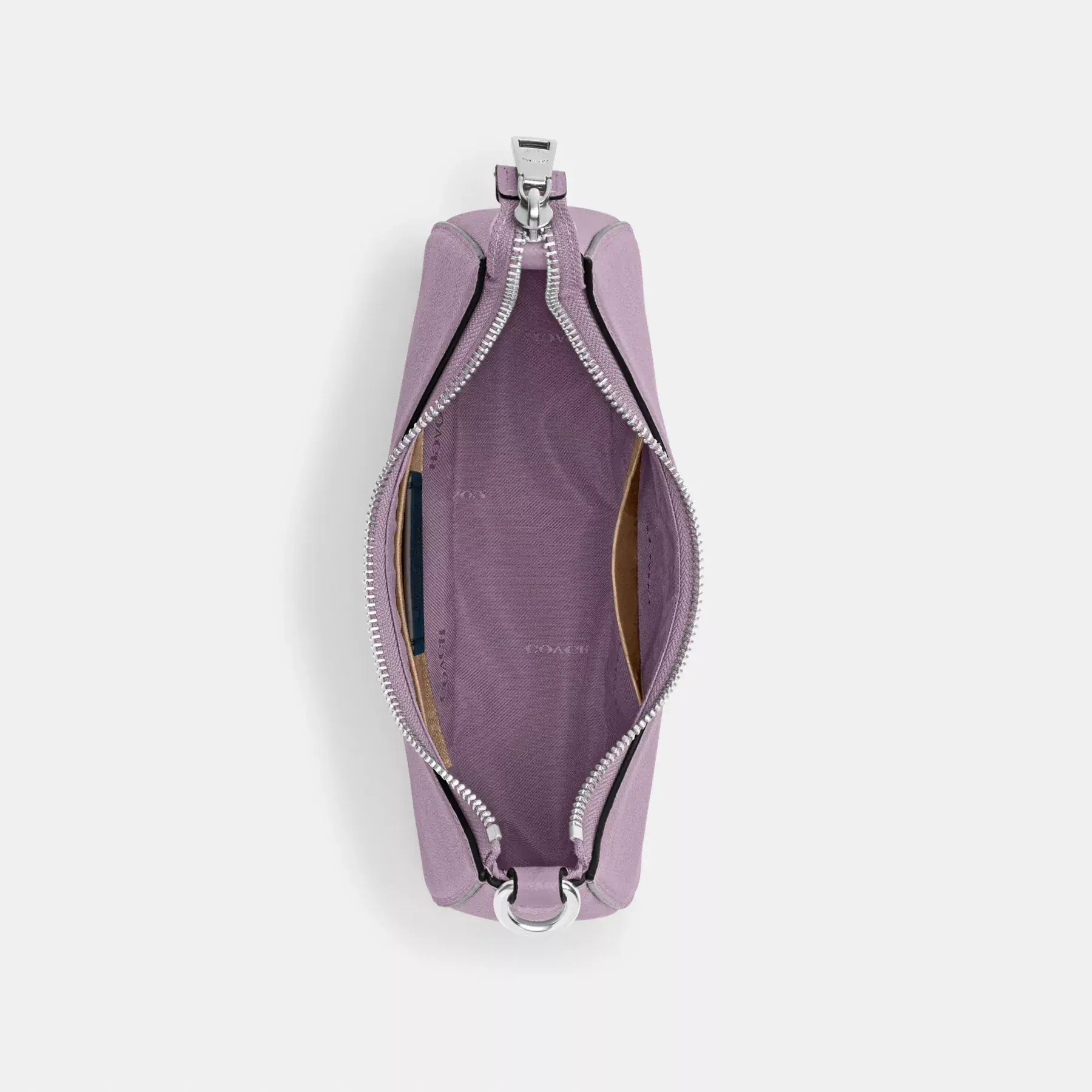 COACH Hobo Crossbody-väska med signaturduk Mjuk lila COACH Hobo Crossbody-väska med signaturduk Mjuk lila