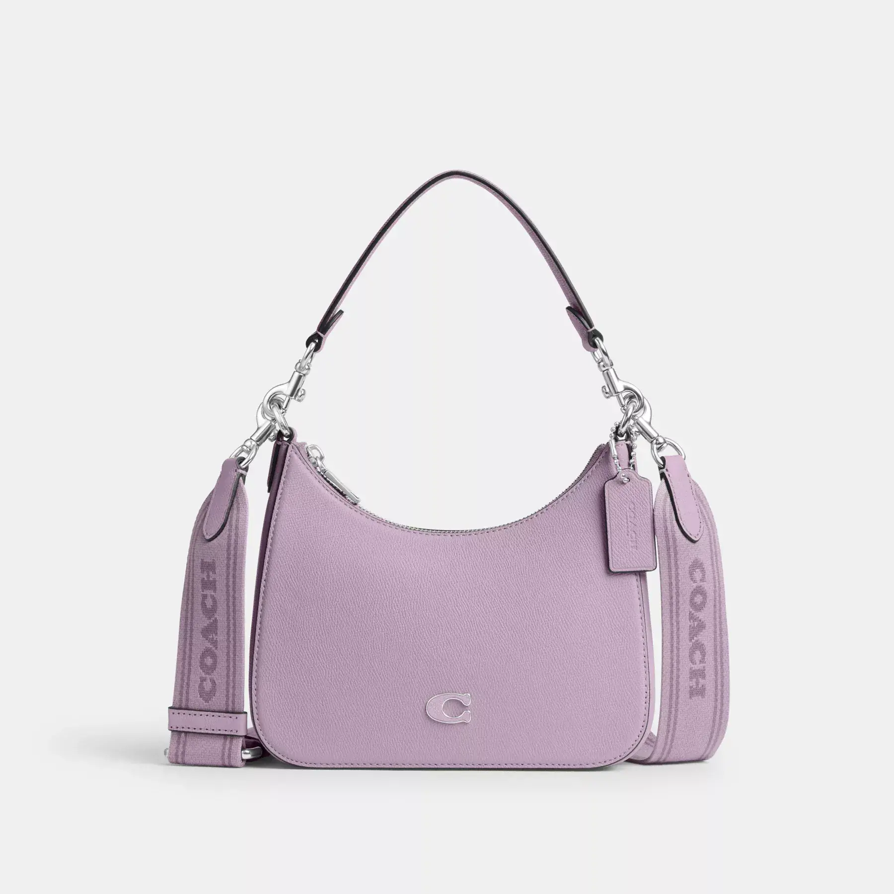 COACH Hobo Crossbody-väska med signaturduk Mjuk lila