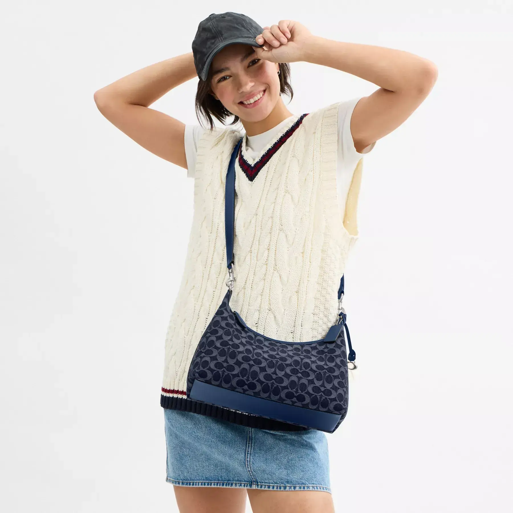 COACH Juliet Axelväska I Signature Denim Deep Blue Multi COACH Juliet Axelväska I Signature Denim Deep Blue Multi