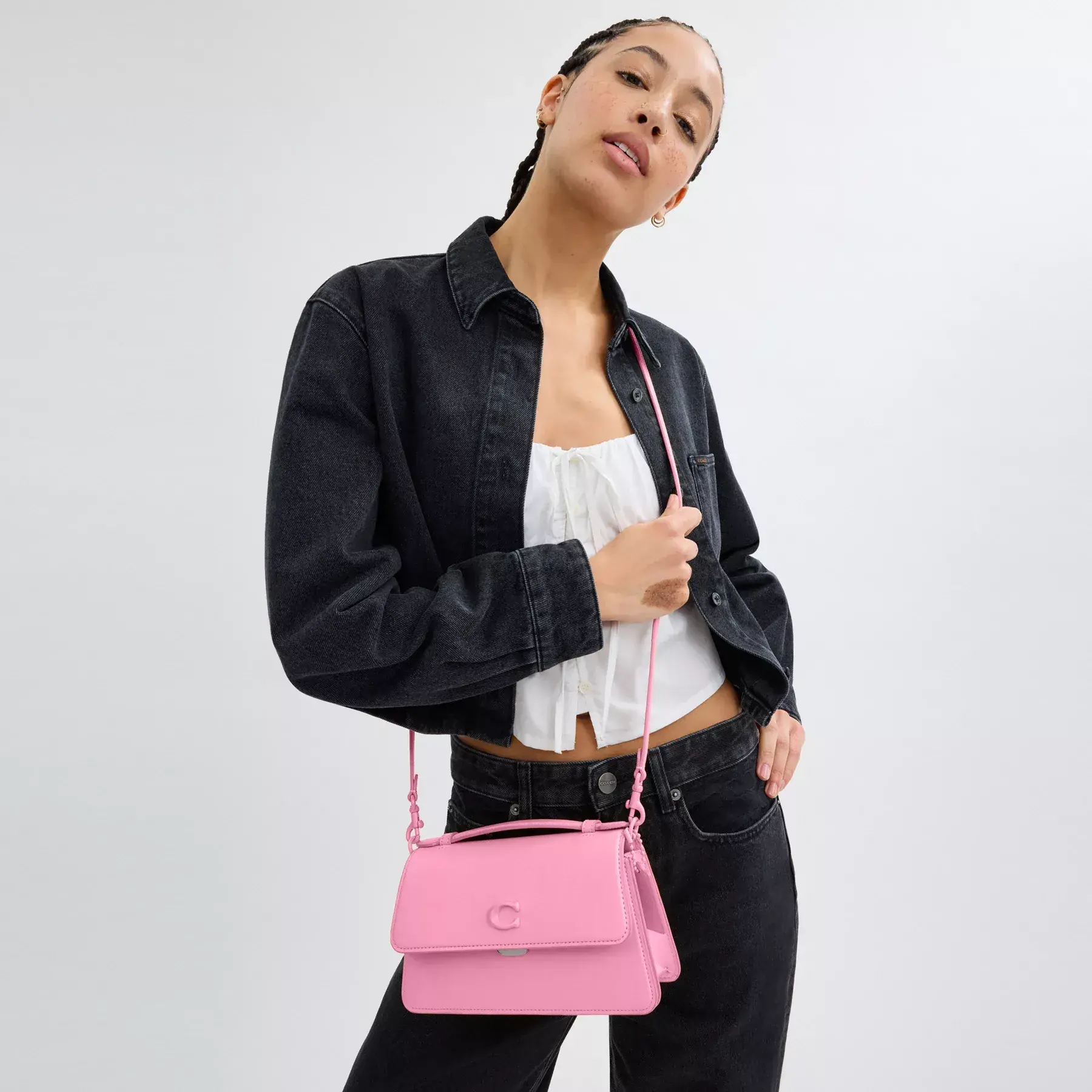 COACH Juno väska Levande rosa COACH Juno väska Levande rosa