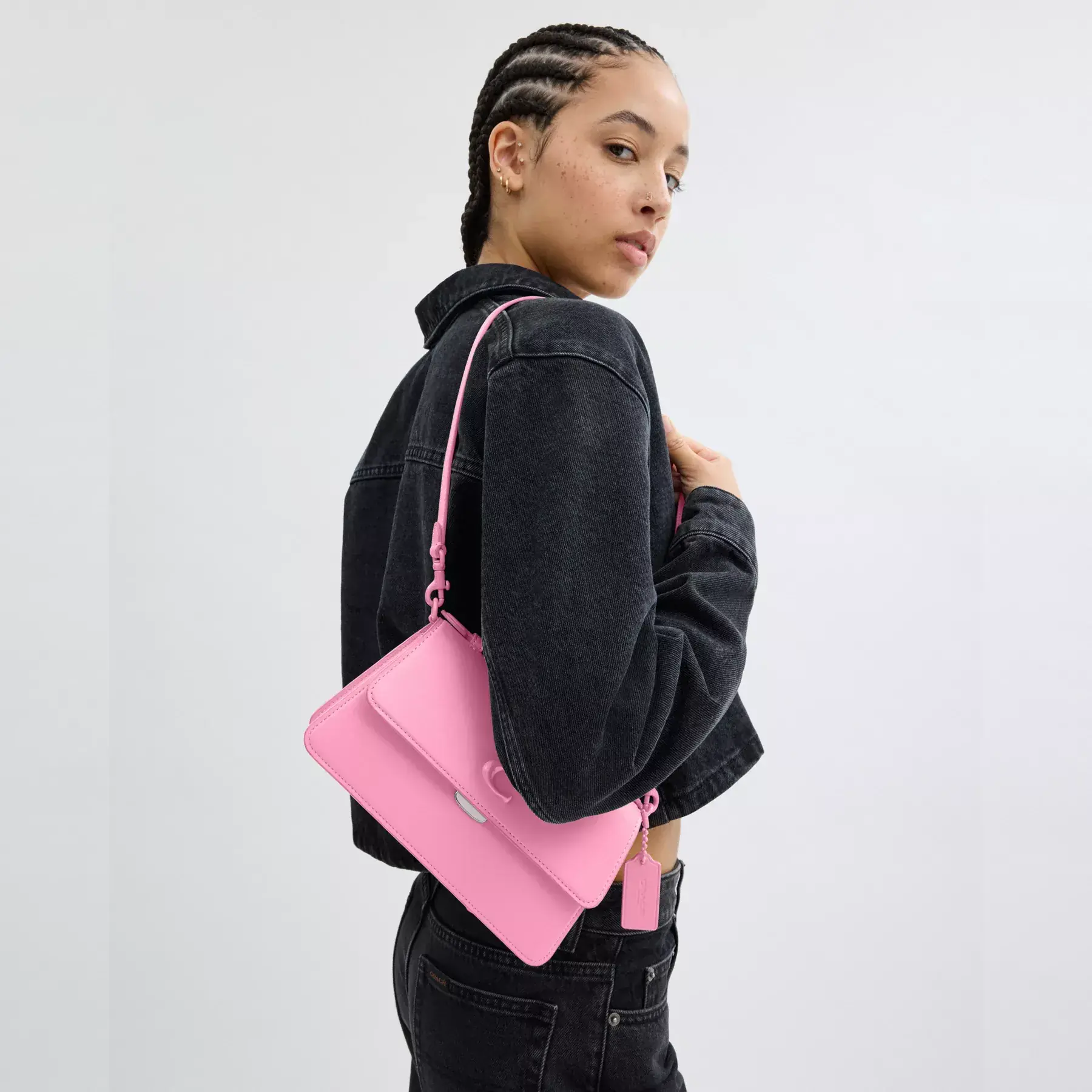 COACH Juno väska Levande rosa COACH Juno väska Levande rosa