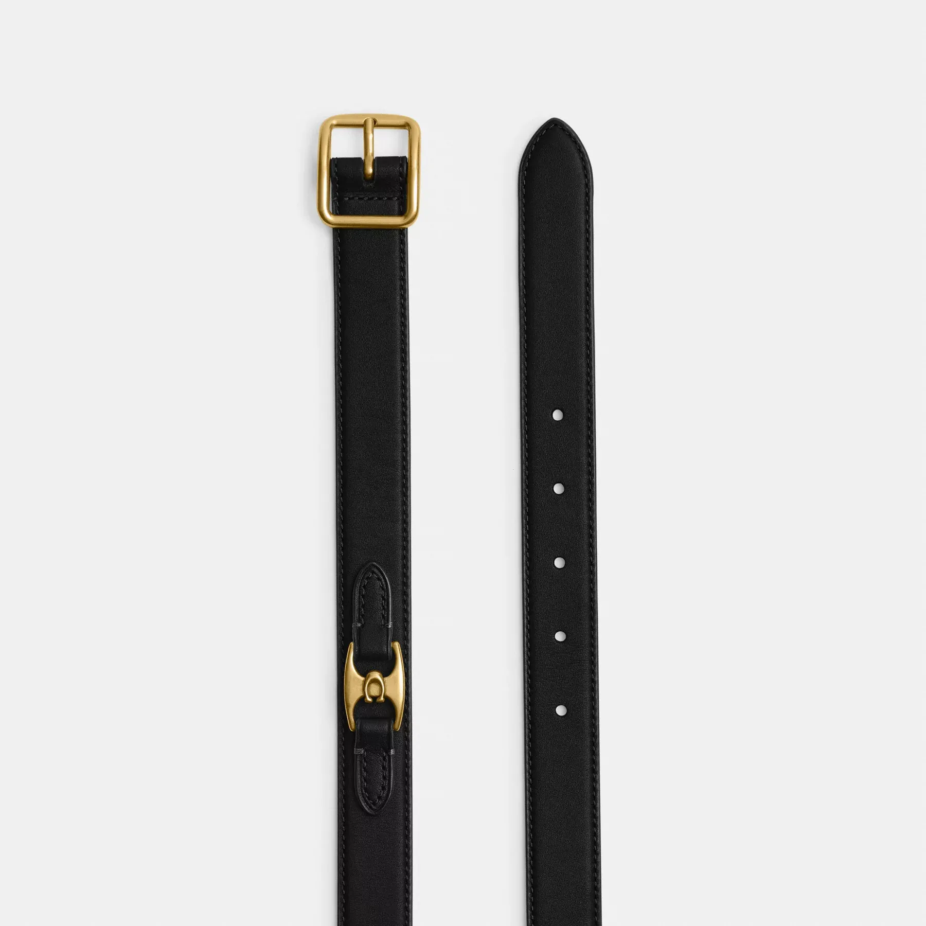 COACH Klassiskt spännebälte med höftdetalj, 25mm Svart