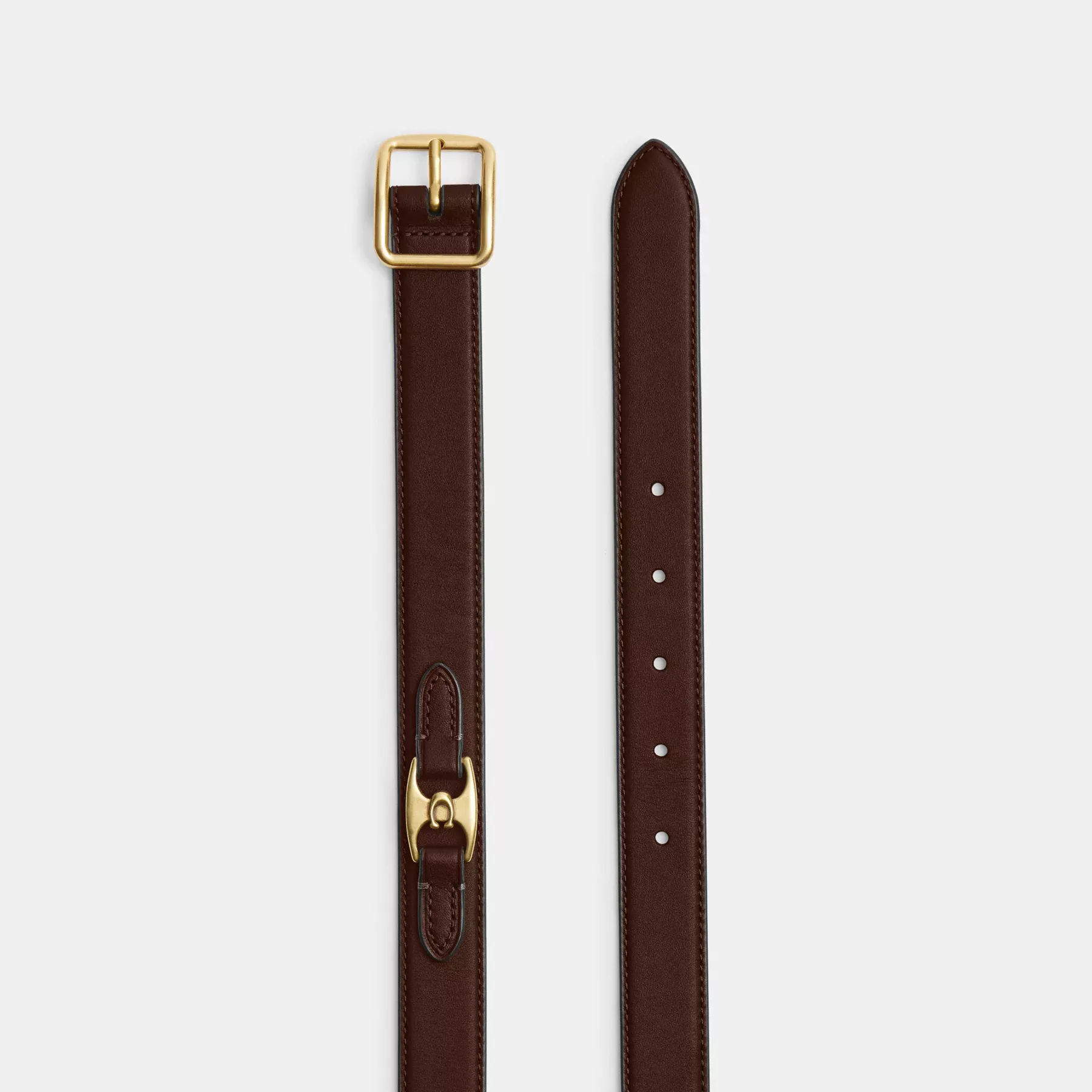 COACH Klassiskt spännebälte med höftdetalj, 25mm Lönn