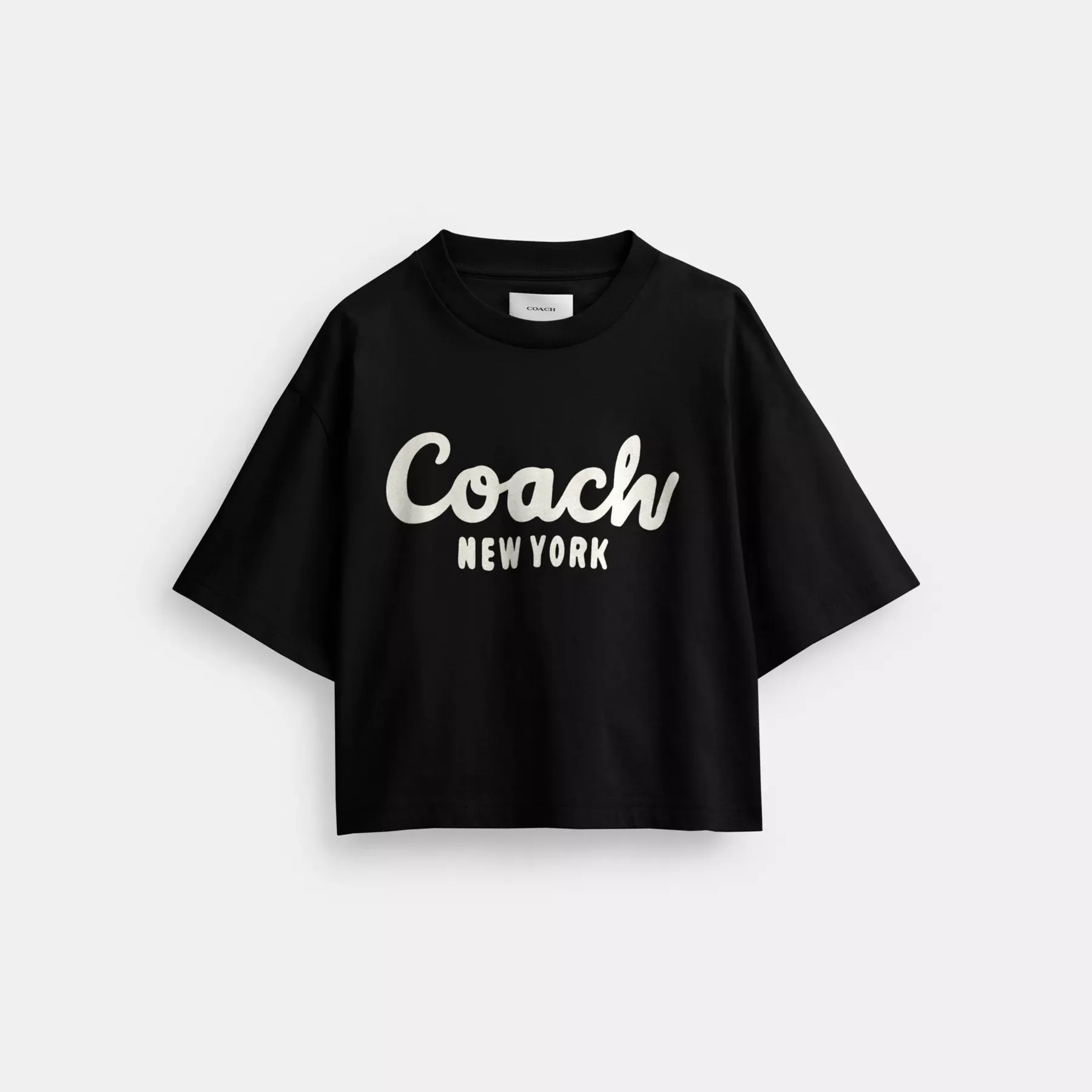 COACH Kursiv signatur beskuren T-shirt Svart COACH Kursiv signatur beskuren T-shirt Svart