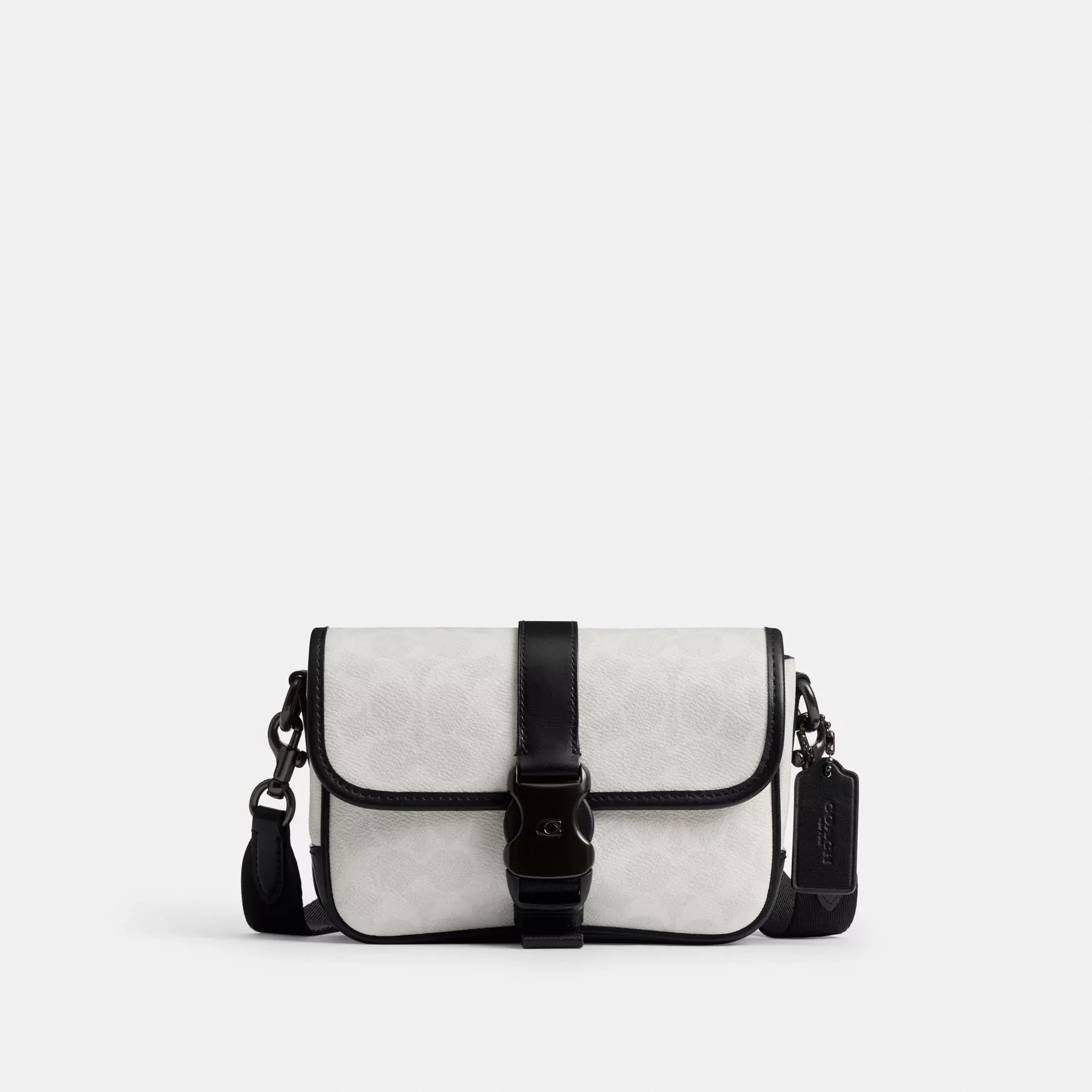COACH League Crossbody Bag 19 I Signature Canvas Vit/Svart Sig