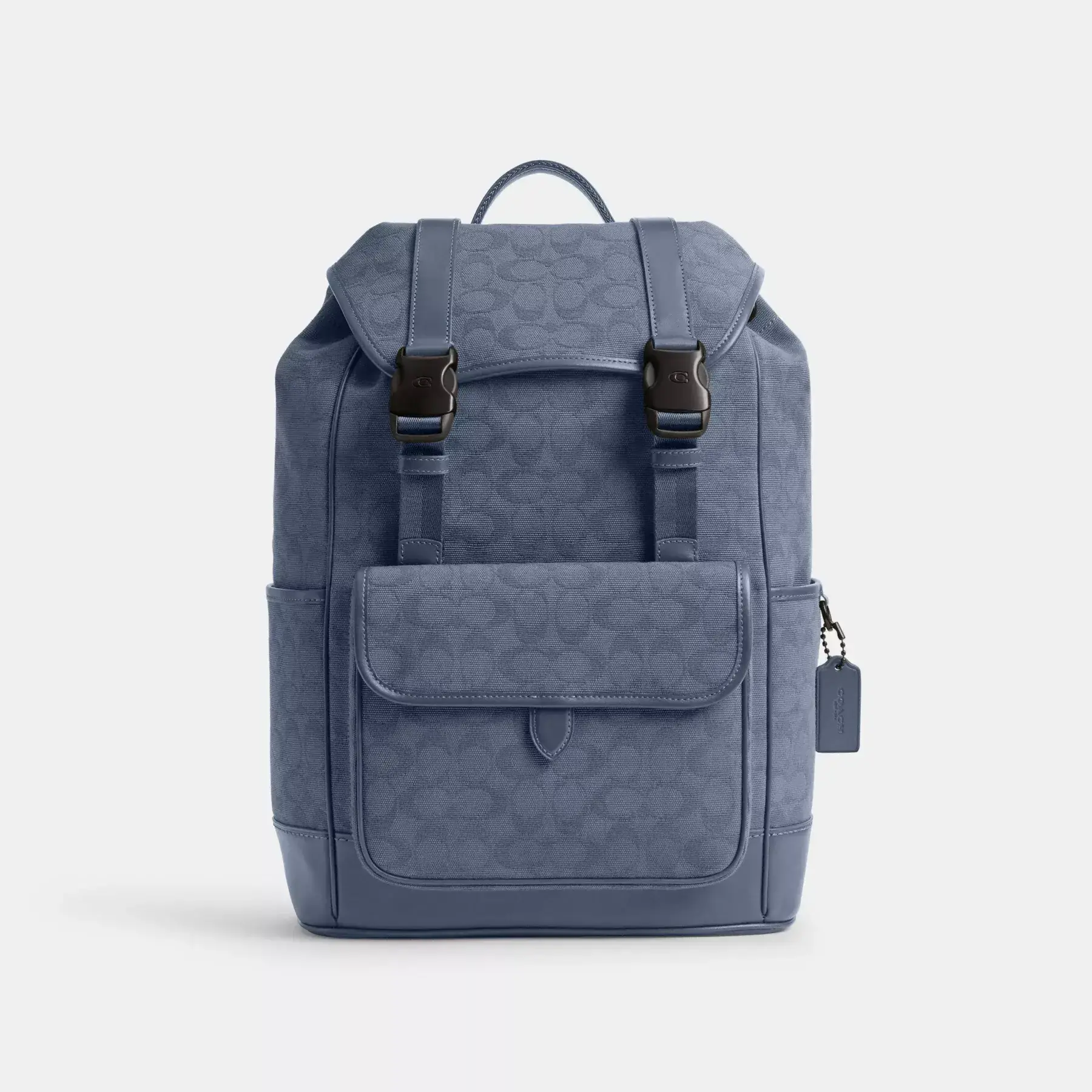 COACH League Flap Ryggsäck I Signatur Canvas Jacquard Tvättade Chambray