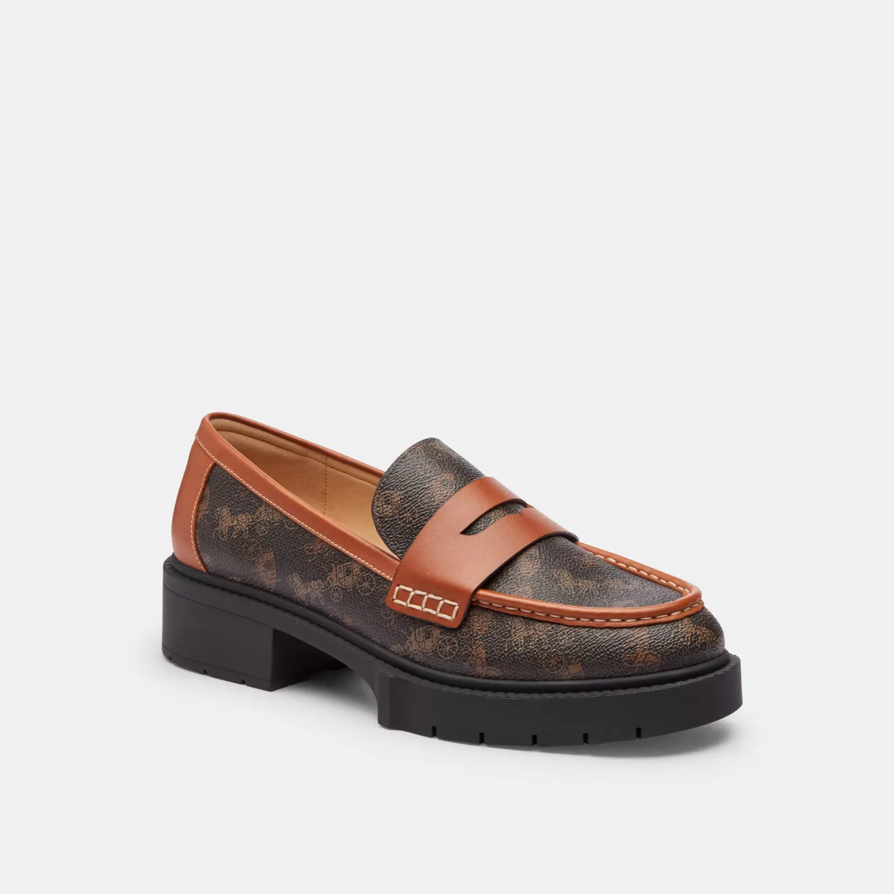 COACH Leah Loafer Med Häst Och Vagn Tryck Tryffel/bränd bärnsten