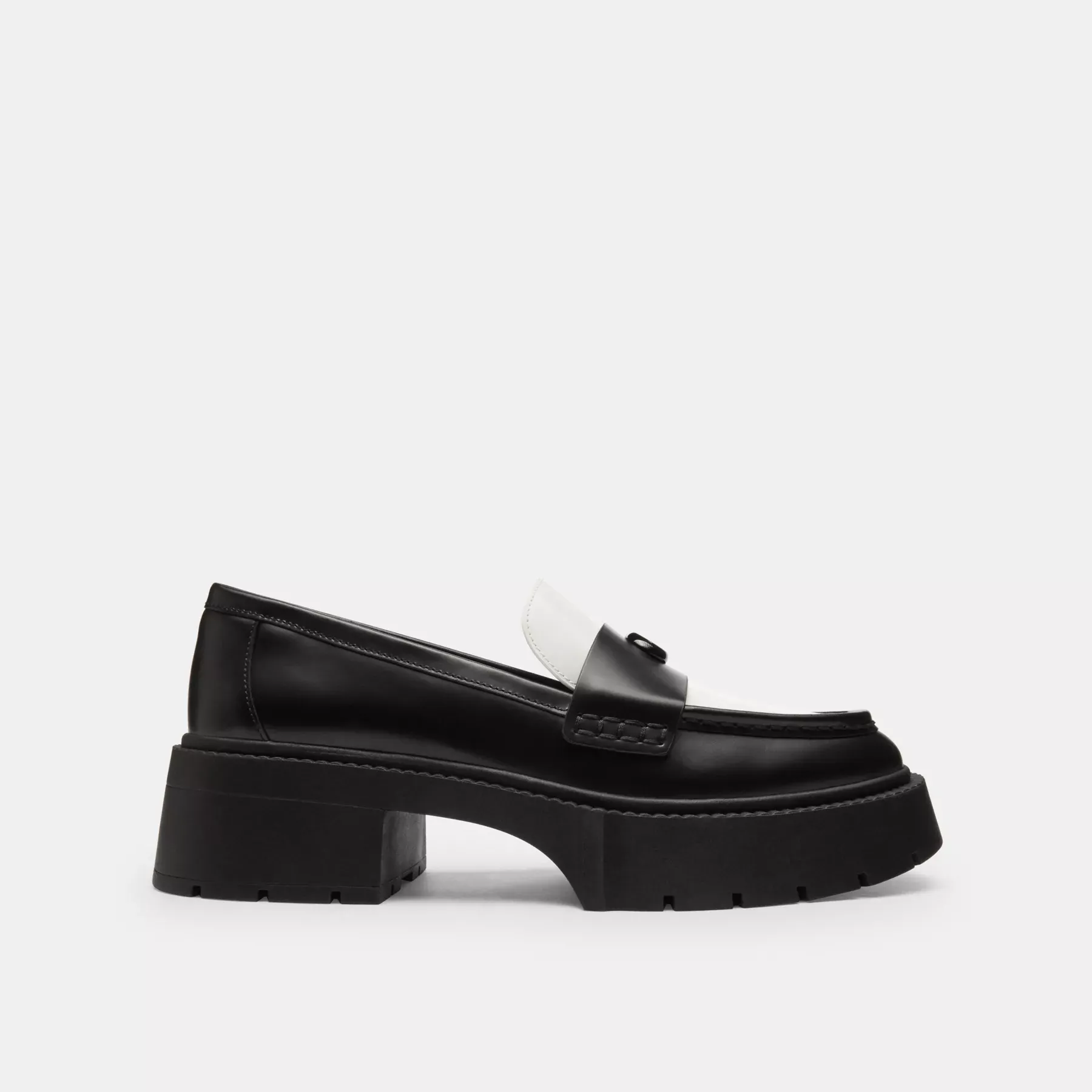 COACH Leah Plattform Loafer Svart/Optik Vit