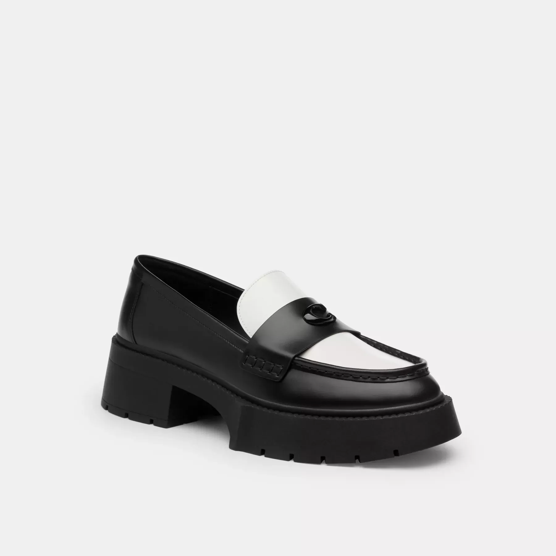 COACH Leah Plattform Loafer Svart/Optik Vit