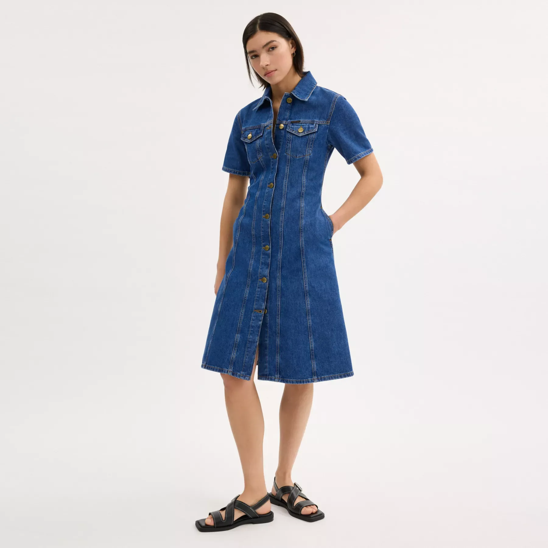 COACH Midiklänning i jeans Mellanblå