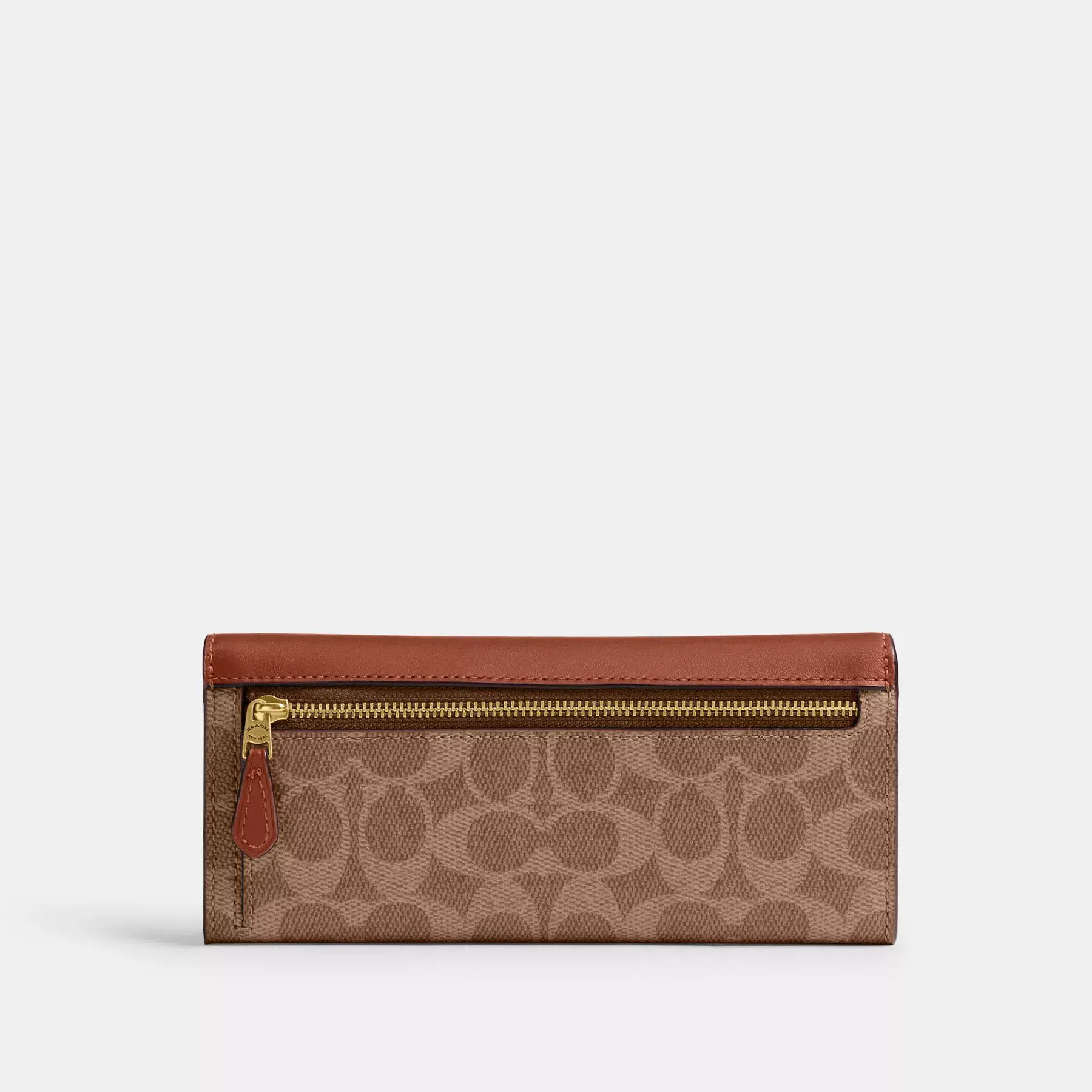 COACH Mila Lång Flik Plånbok I Signatur Canvas Tan Caramel