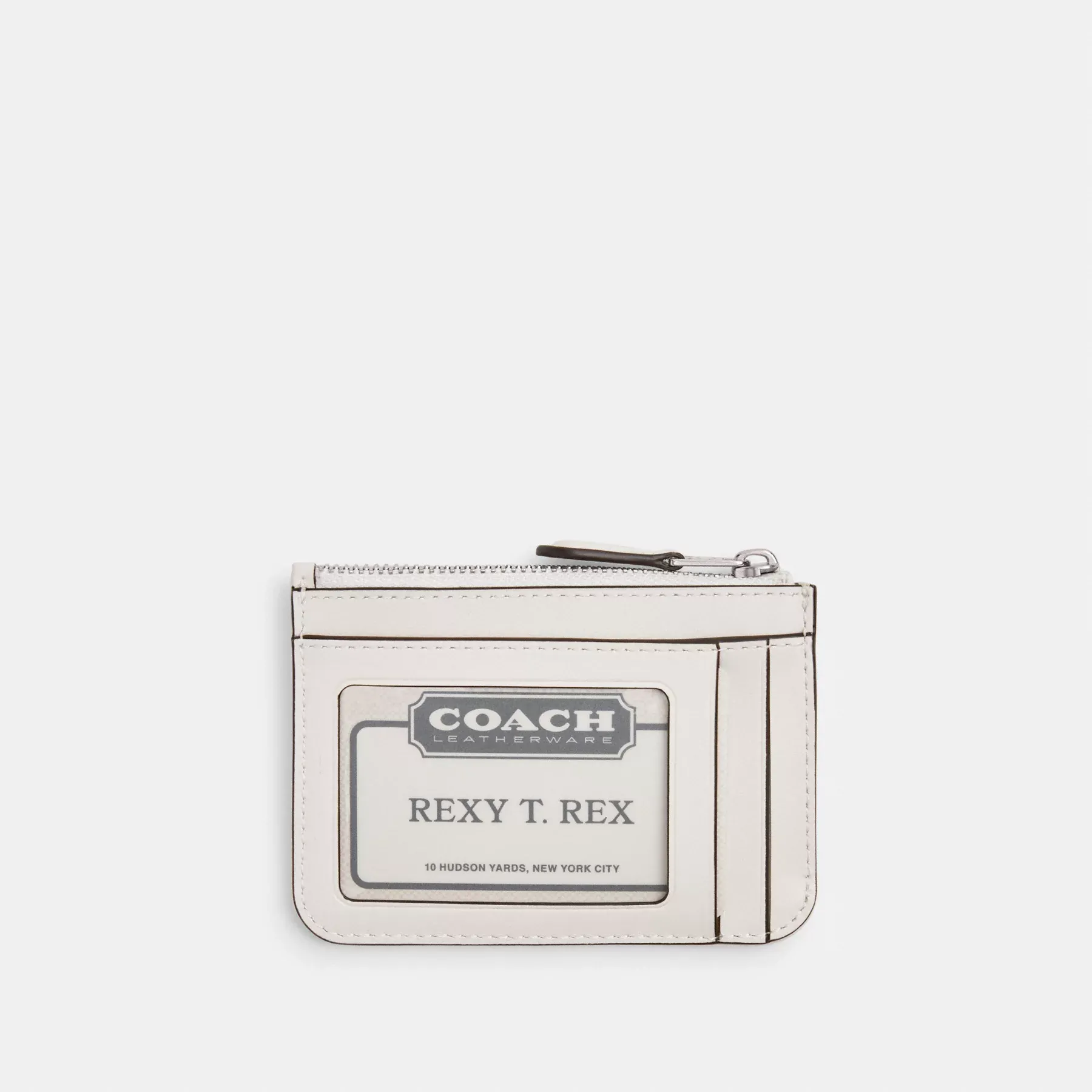 COACH Mini Skinny ID-fodral i signaturcanvas Vit krita