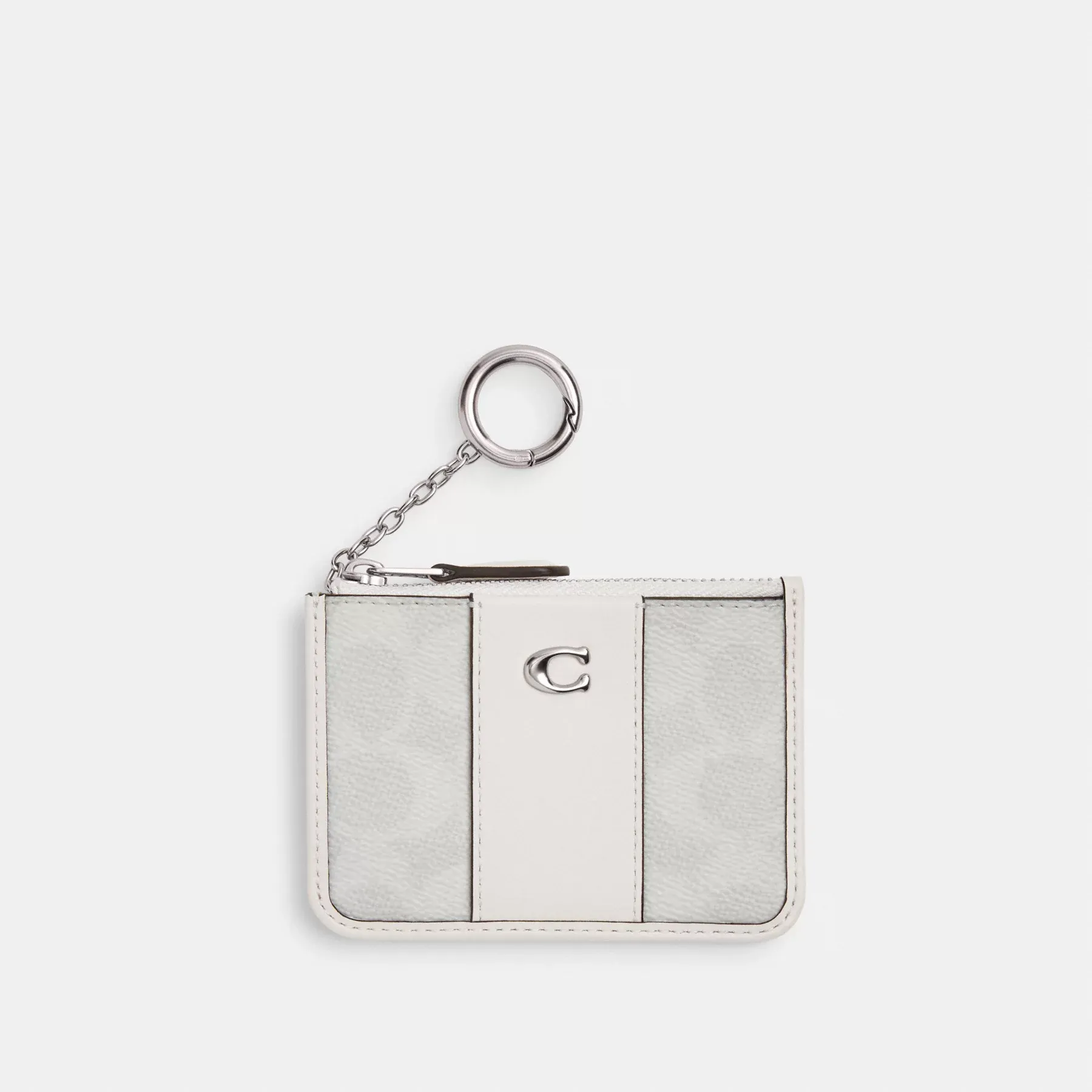 COACH Mini Skinny ID-fodral i signaturcanvas Vit krita