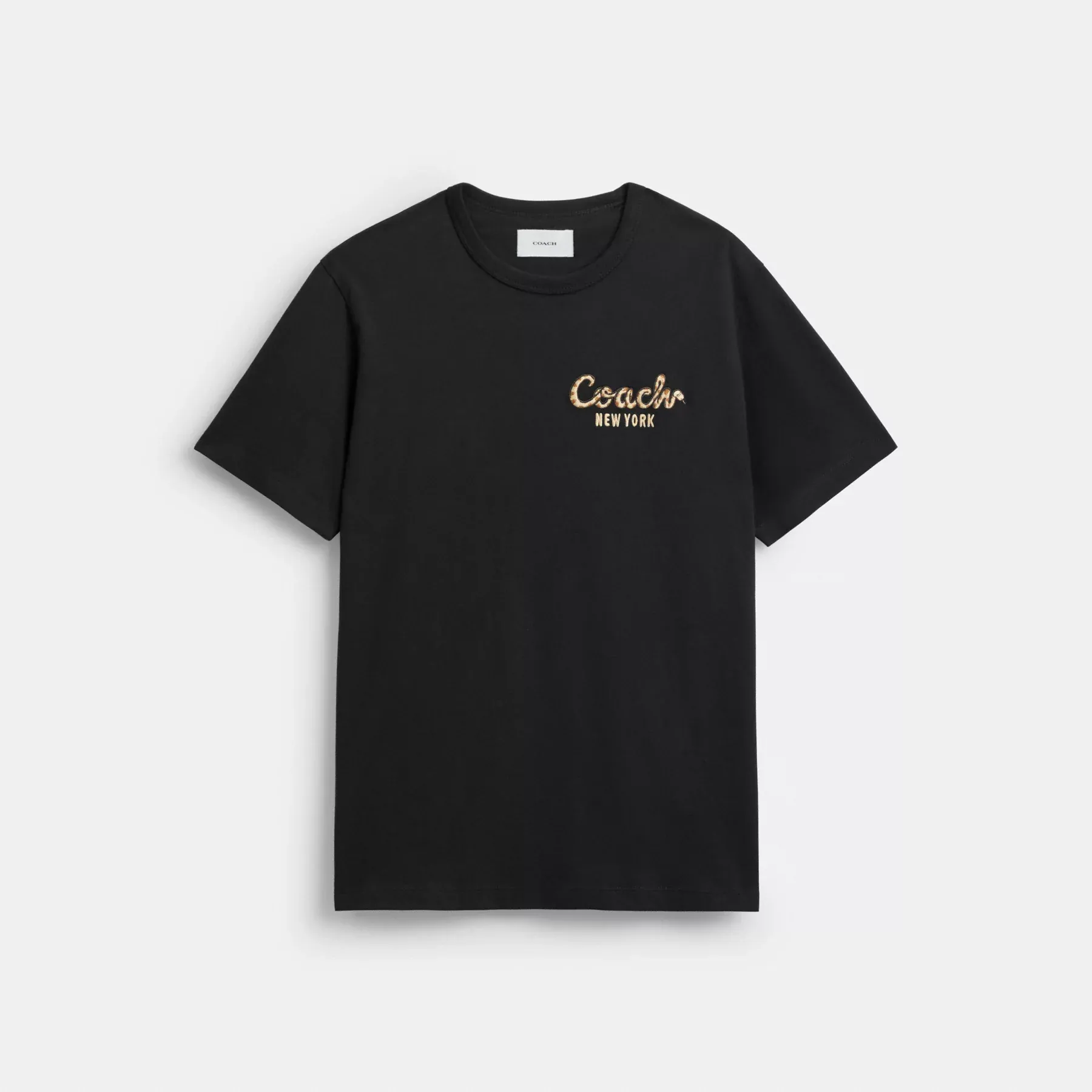 COACH New Year Coach Snake Script T-shirt i ekologisk bomull Svart