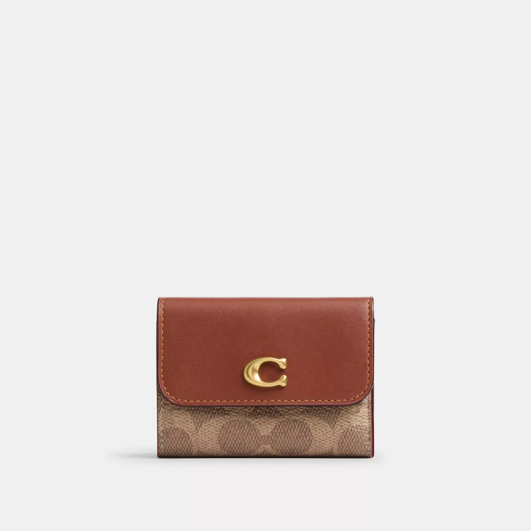 COACH Nödvändig korthållarplånbok i signaturduk Tan Caramel COACH Nödvändig korthållarplånbok i signaturduk Tan Caramel