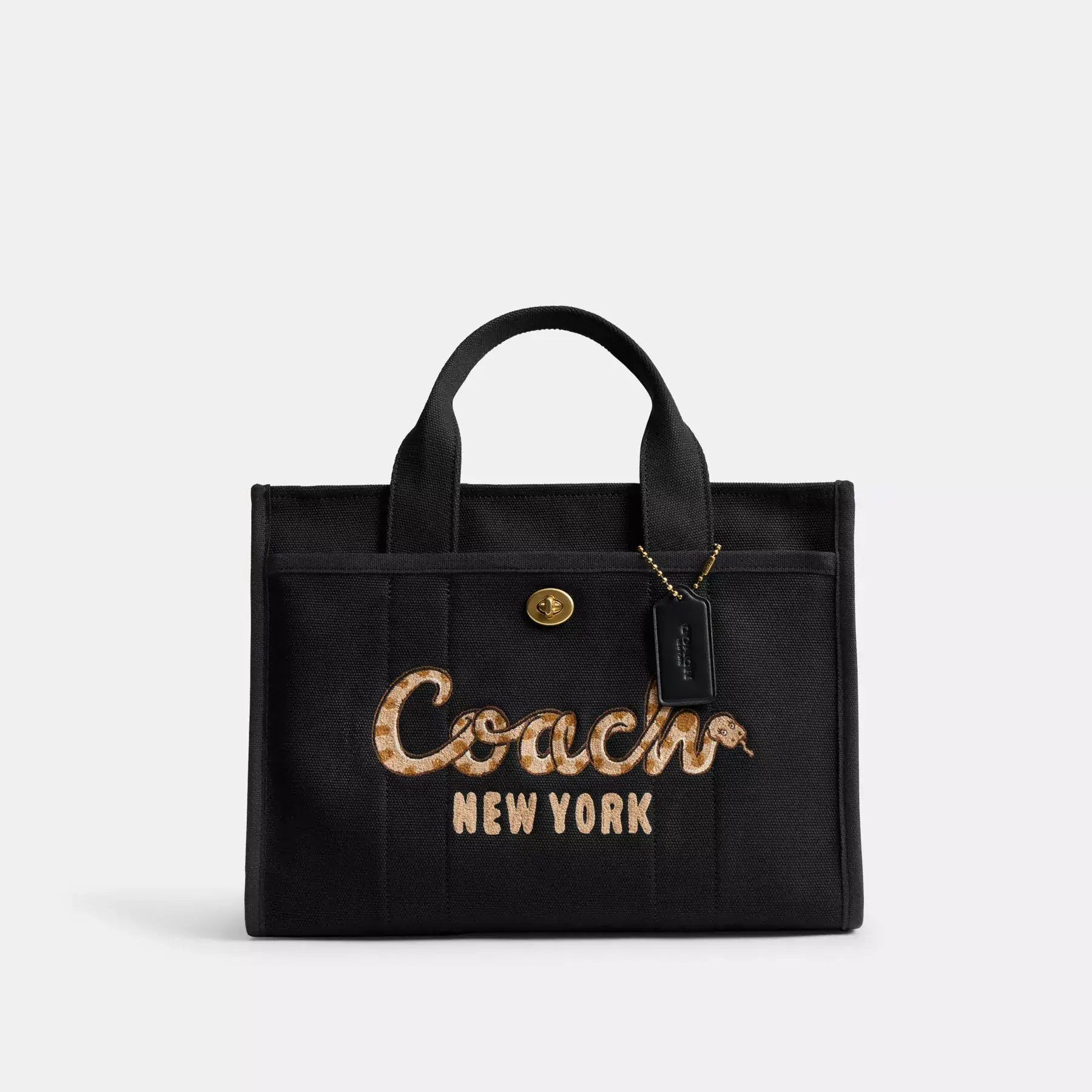 COACH Nyår Cargo Tygväska med Coach Snake Script Svart COACH Nyår Cargo Tygväska med Coach Snake Script Svart