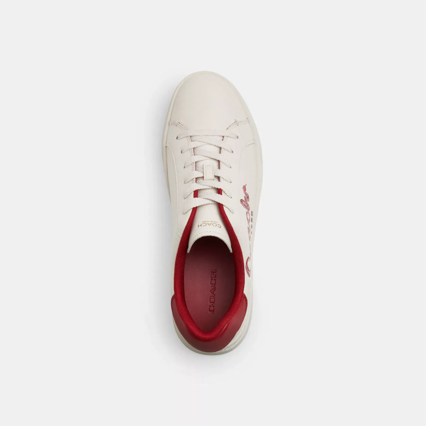 COACH Nyår High Line Sneaker Med Coach Snake Script Chalk Multi COACH Nyår High Line Sneaker Med Coach Snake Script Chalk Multi