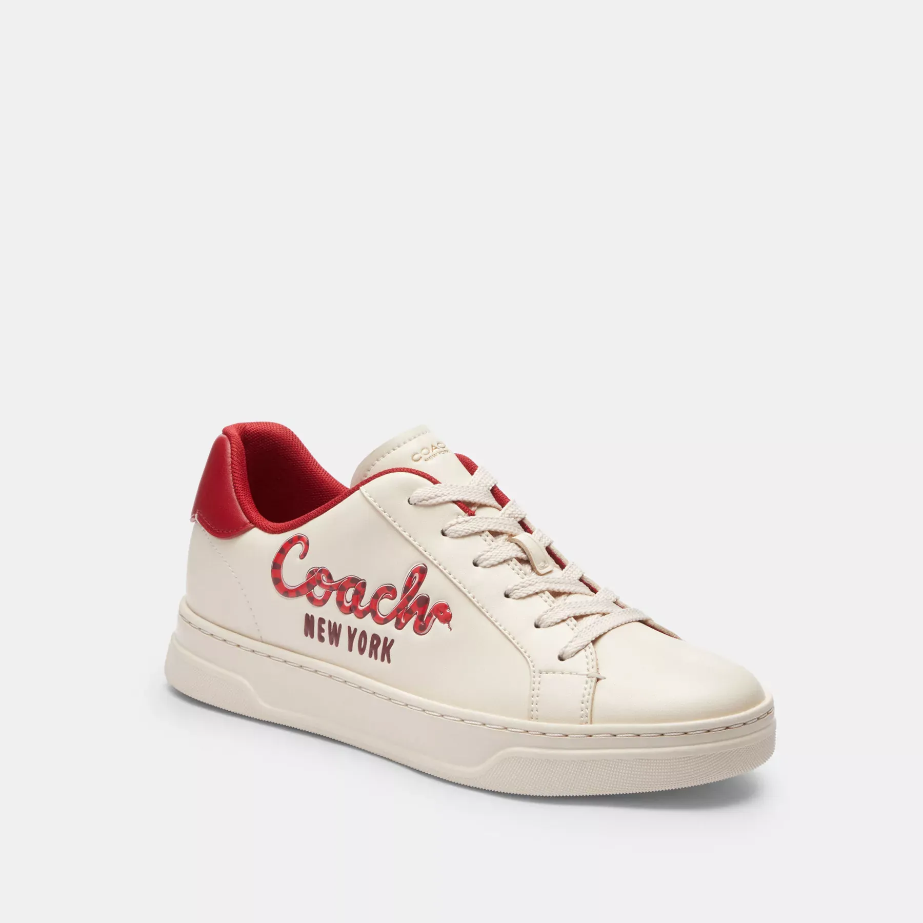 COACH Nyår High Line Sneaker Med Coach Snake Script Chalk Multi COACH Nyår High Line Sneaker Med Coach Snake Script Chalk Multi