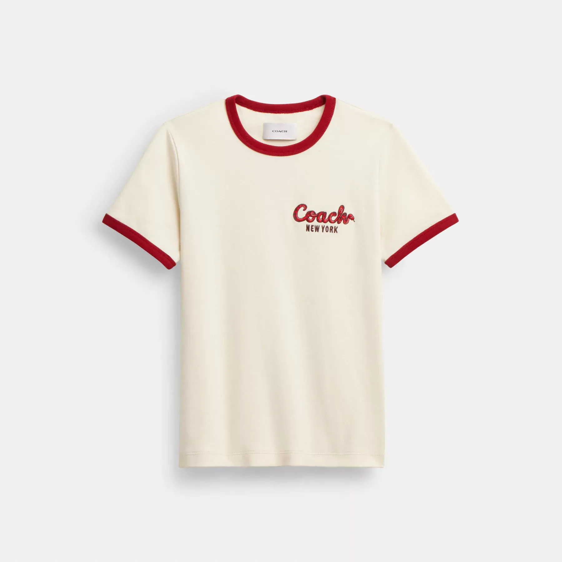 COACH Nyår Ringer T-shirt I Ekologisk Bomull Grädde COACH Nyår Ringer T-shirt I Ekologisk Bomull Grädde