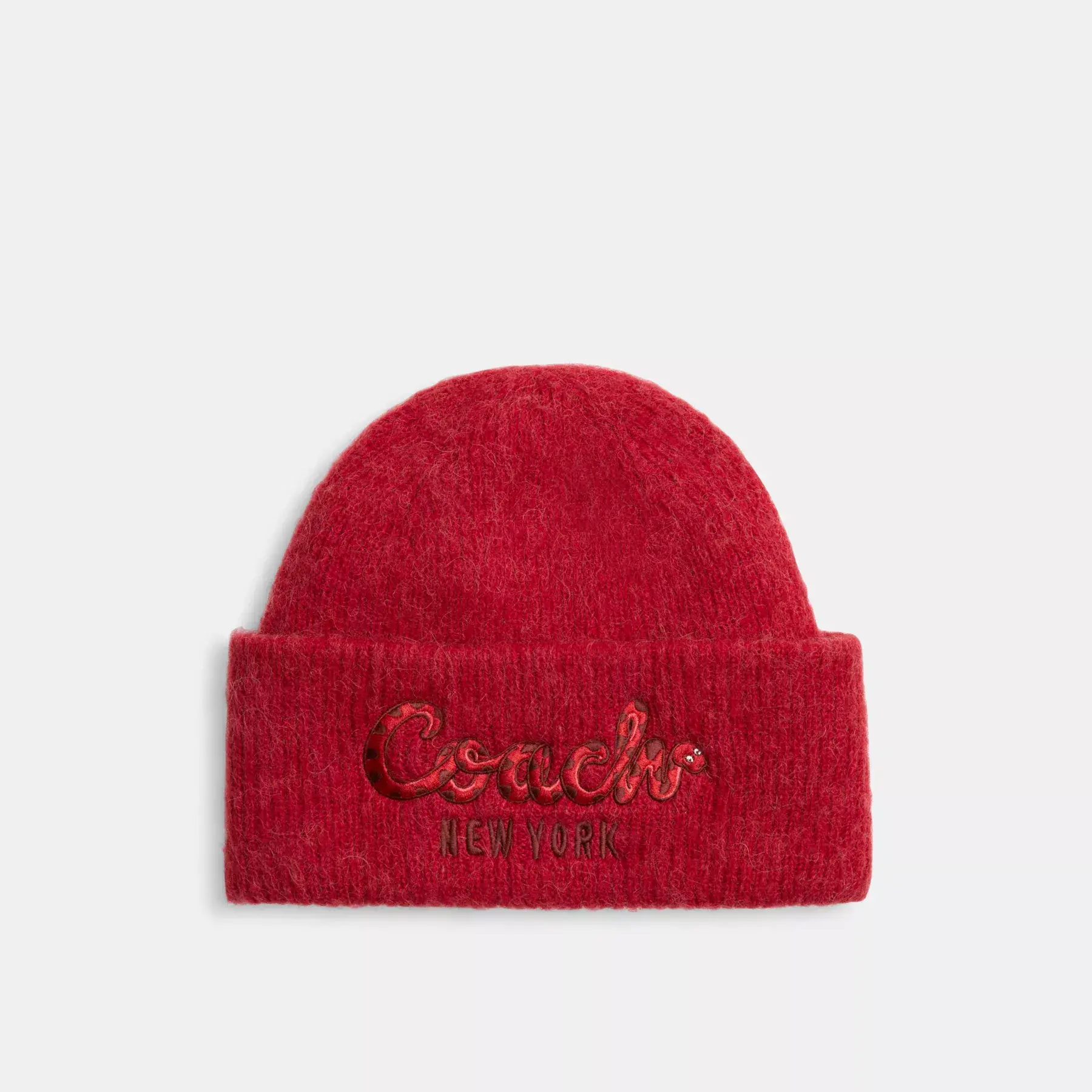 COACH Nyårsmössa med broderade Coach Snake Script Röd