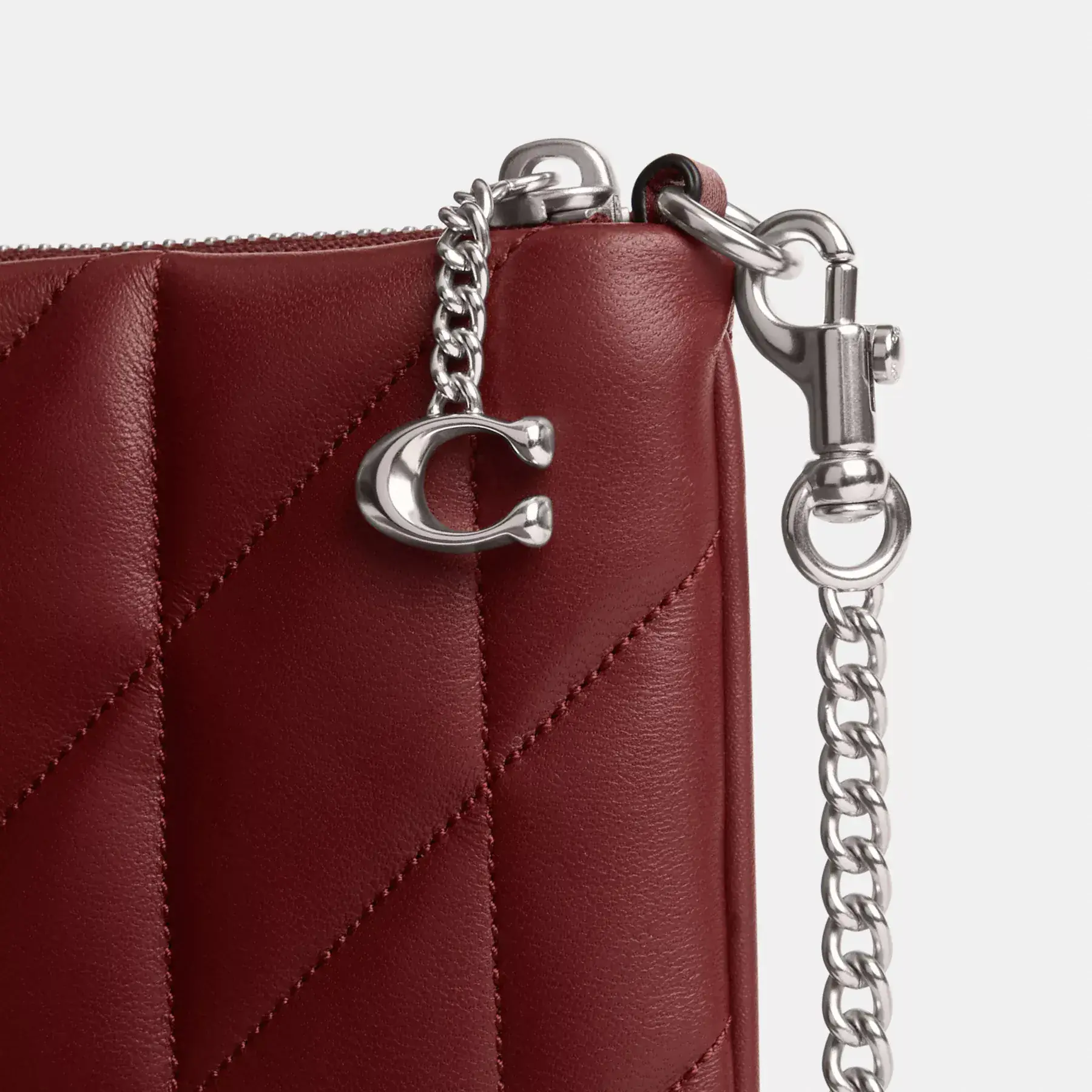 COACH Påse Väska Med Kuddquiltning Mörk Ruby COACH Påse Väska Med Kuddquiltning Mörk Ruby