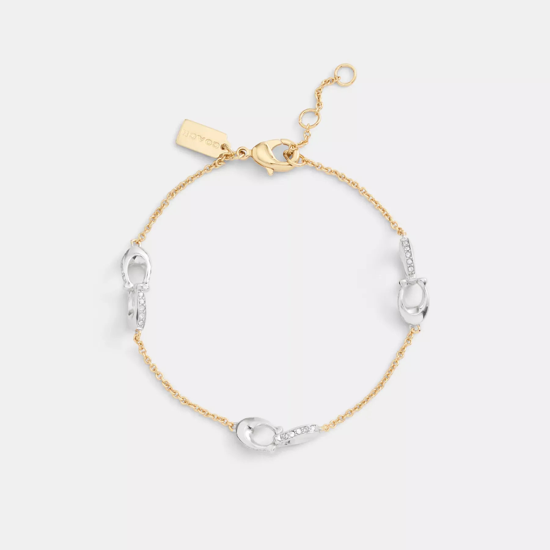COACH Pavé Signature Chain Armband Guld/Silver