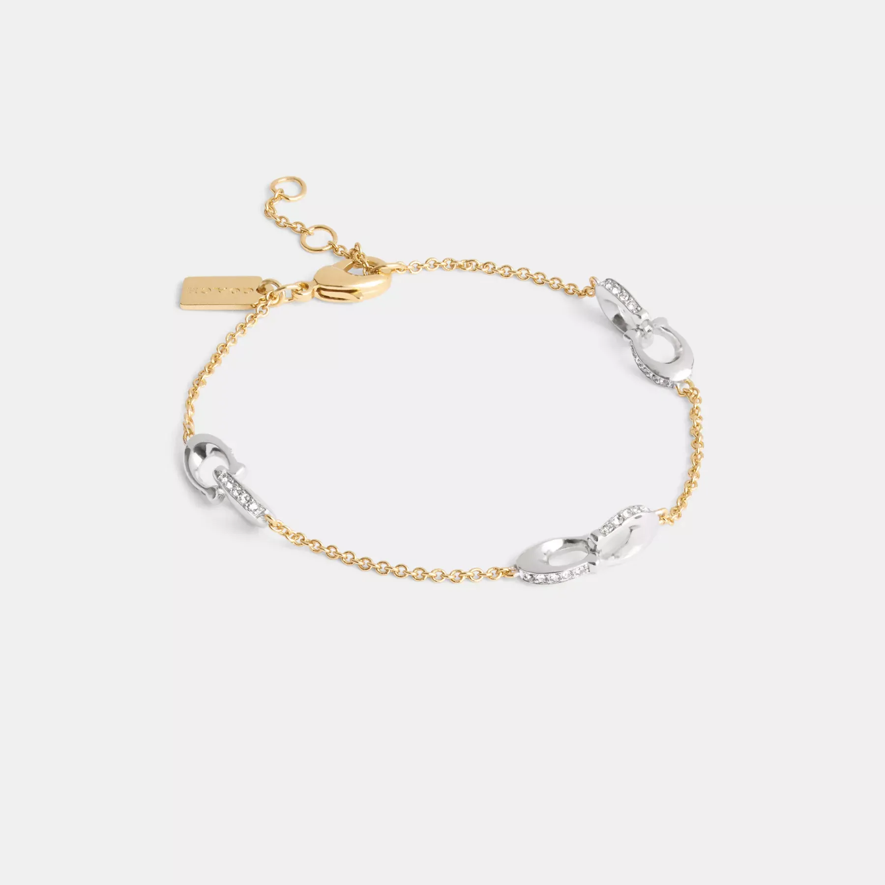COACH Pavé Signature Chain Armband Guld/Silver