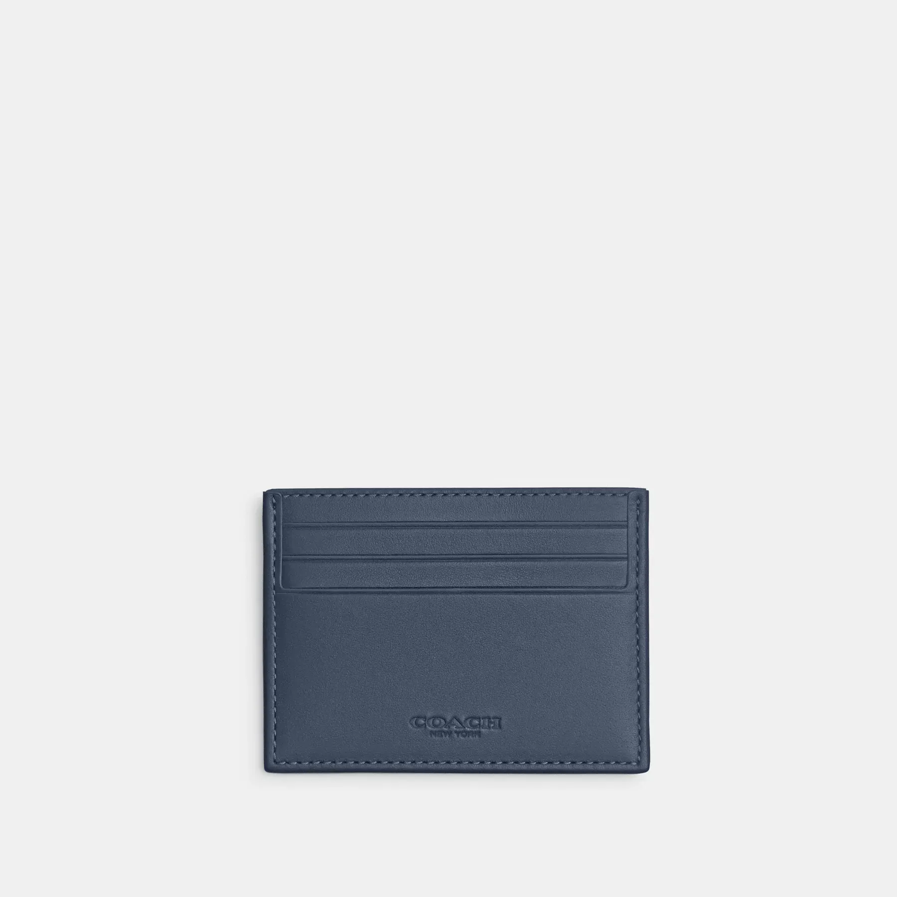 COACH Raffinerad kortfodral i signatur canvas jacquard Tvättade Chambray