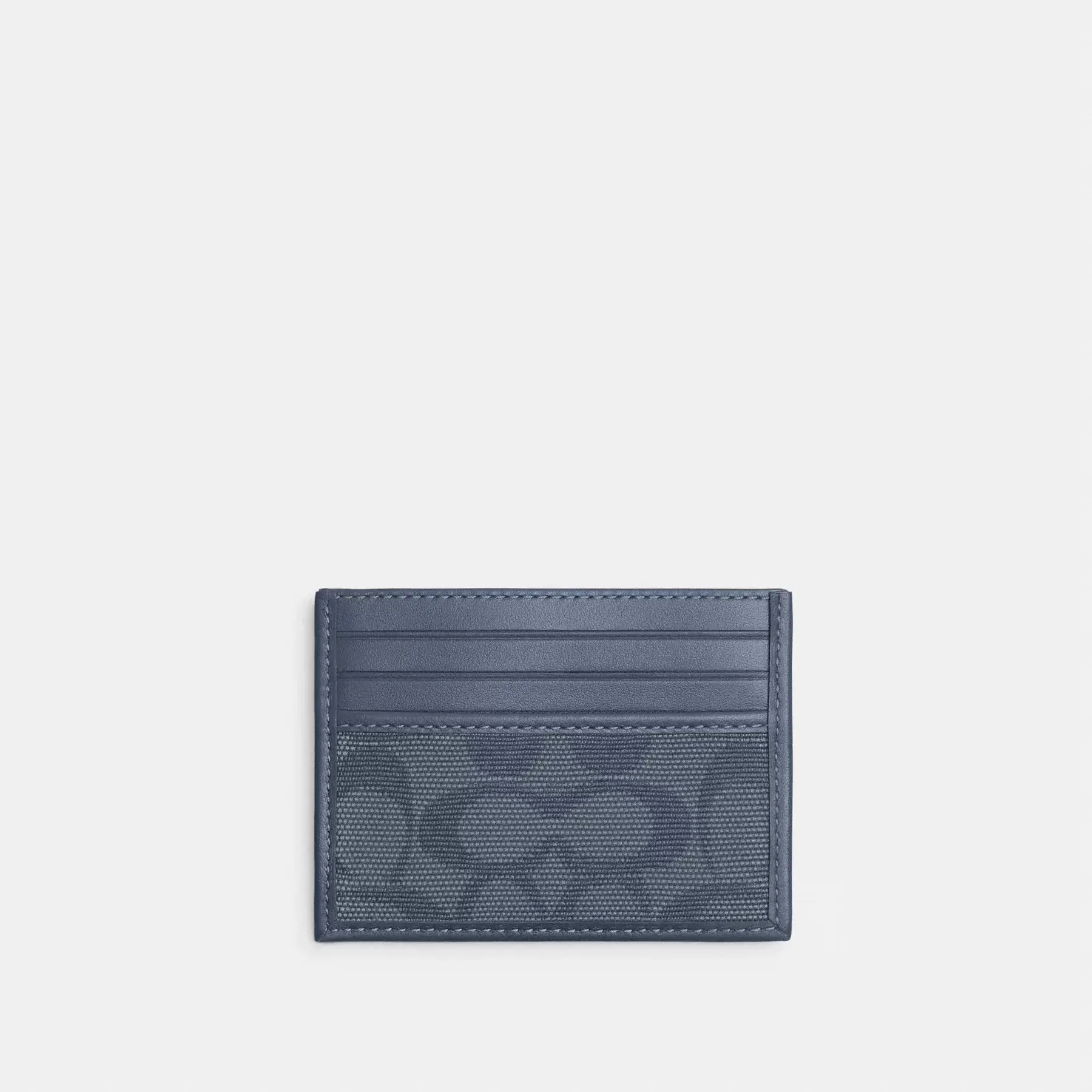 COACH Raffinerad kortfodral i signatur canvas jacquard Tvättade Chambray