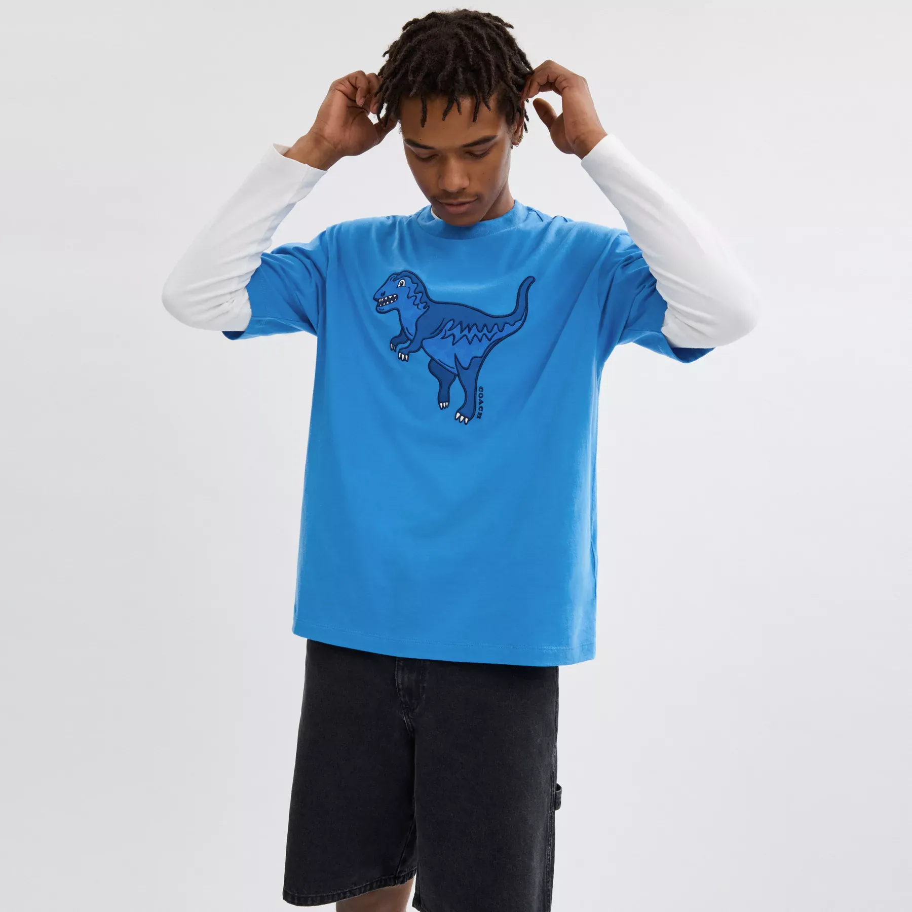 COACH Rexy T-shirt i ekologisk bomull Blå