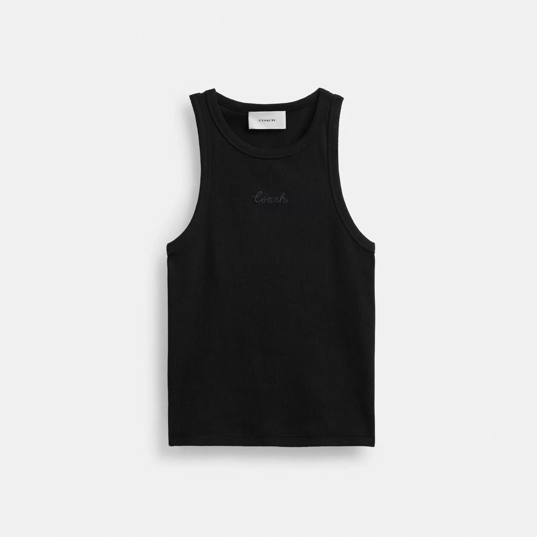 COACH Ribbed Coach Script Linne Svart