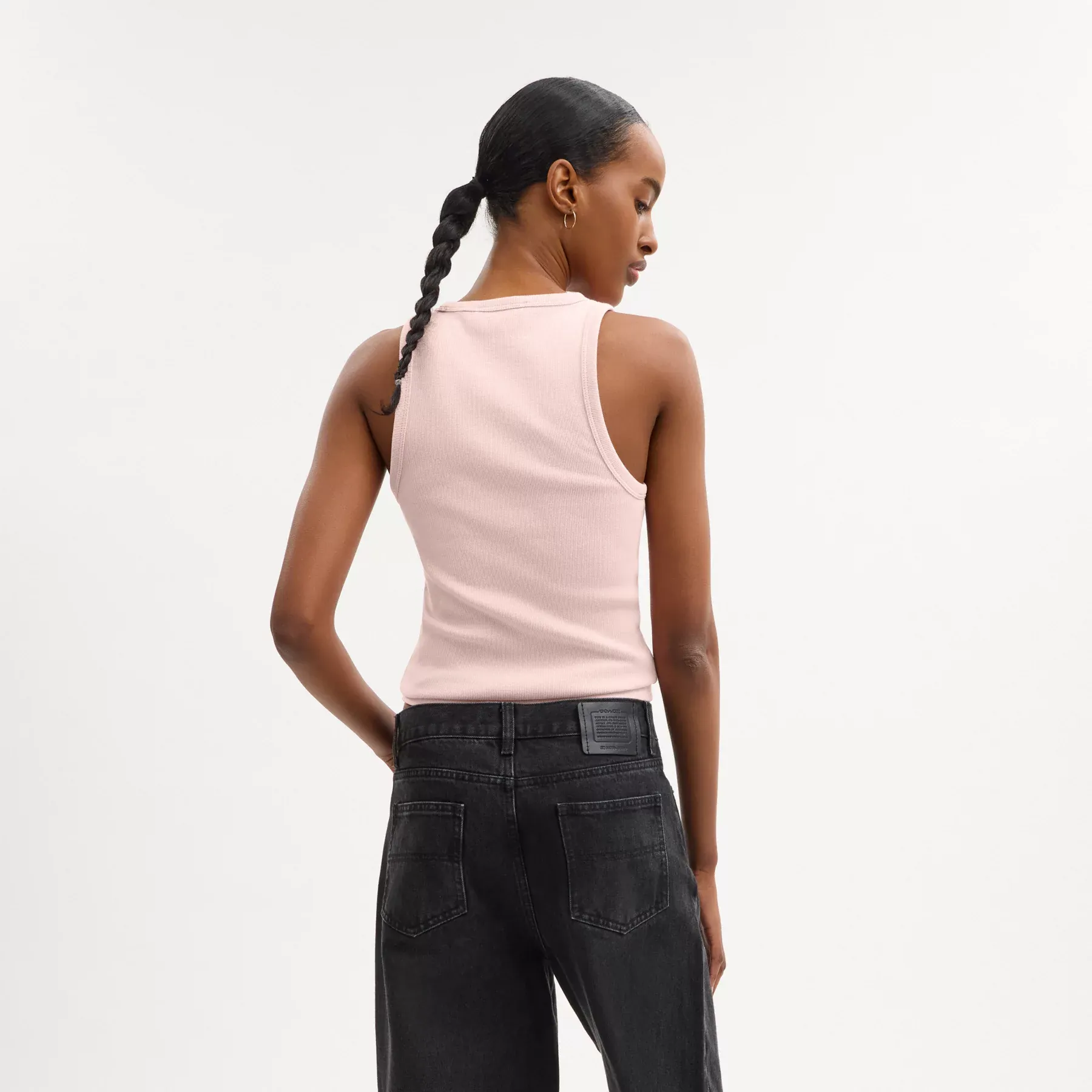 COACH Ribbed Coach Script Linne Ljusrosa COACH Ribbed Coach Script Linne Ljusrosa