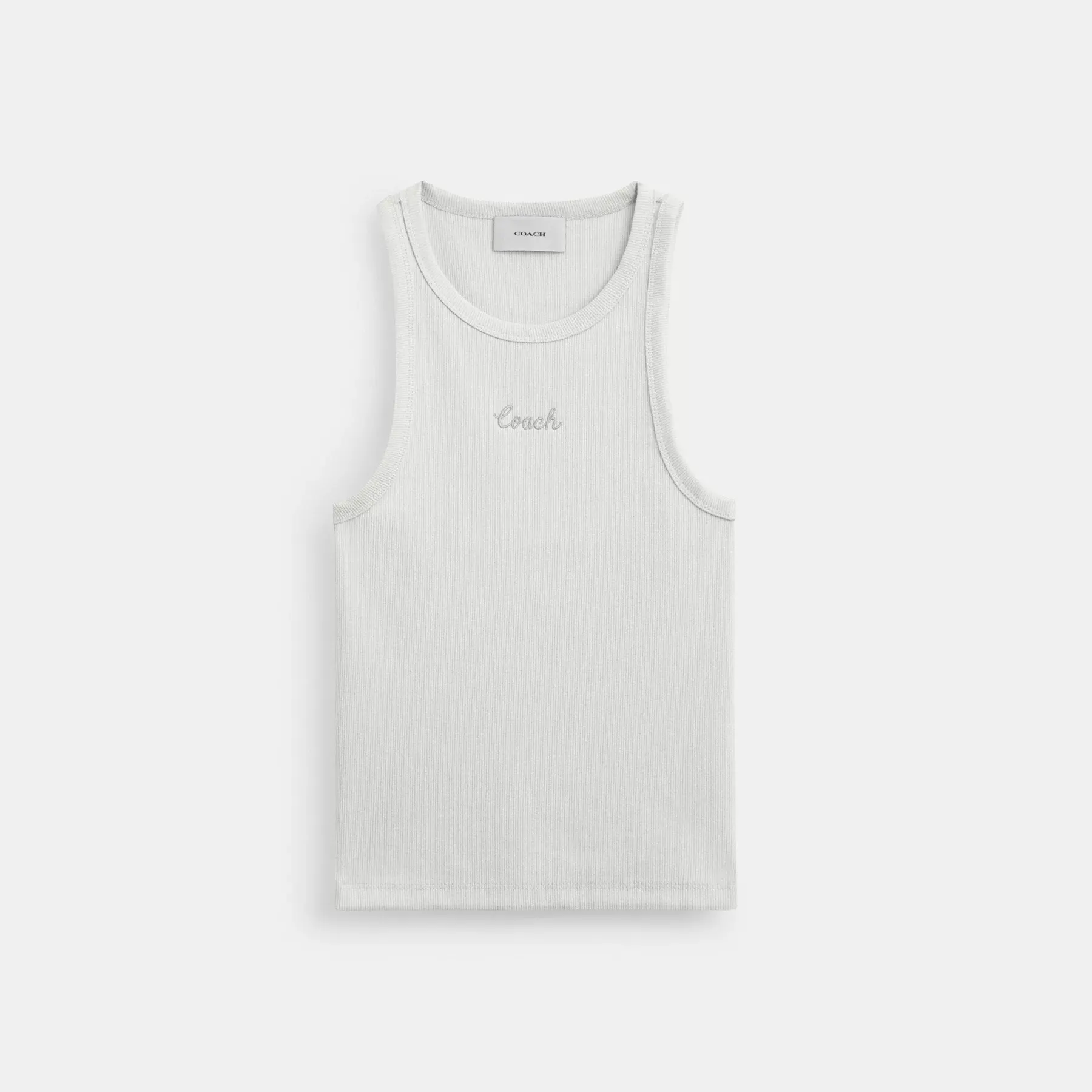COACH Ribbed Coach Script Linne Vit