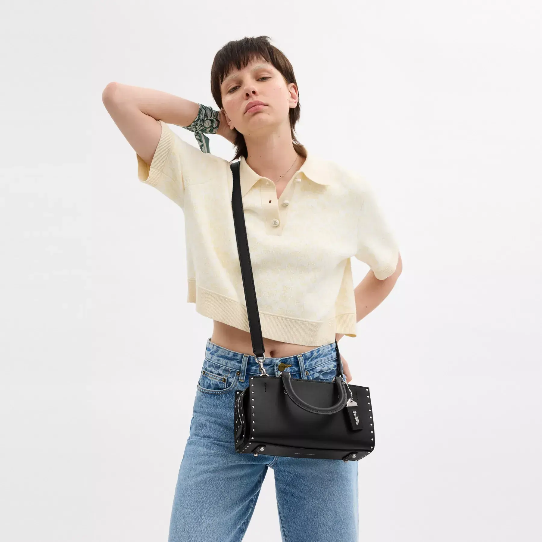 COACH Rogue Bag 26 Med Nitar Svart COACH Rogue Bag 26 Med Nitar Svart