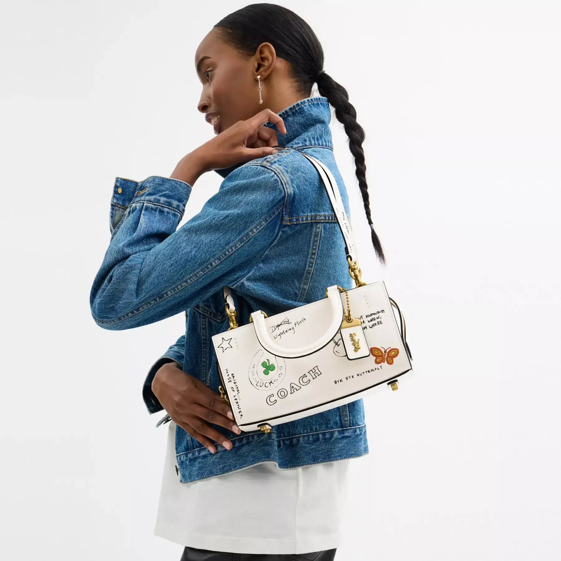 COACH Rogue Bag 26 Med Skisstryck Chalk Multi COACH Rogue Bag 26 Med Skisstryck Chalk Multi