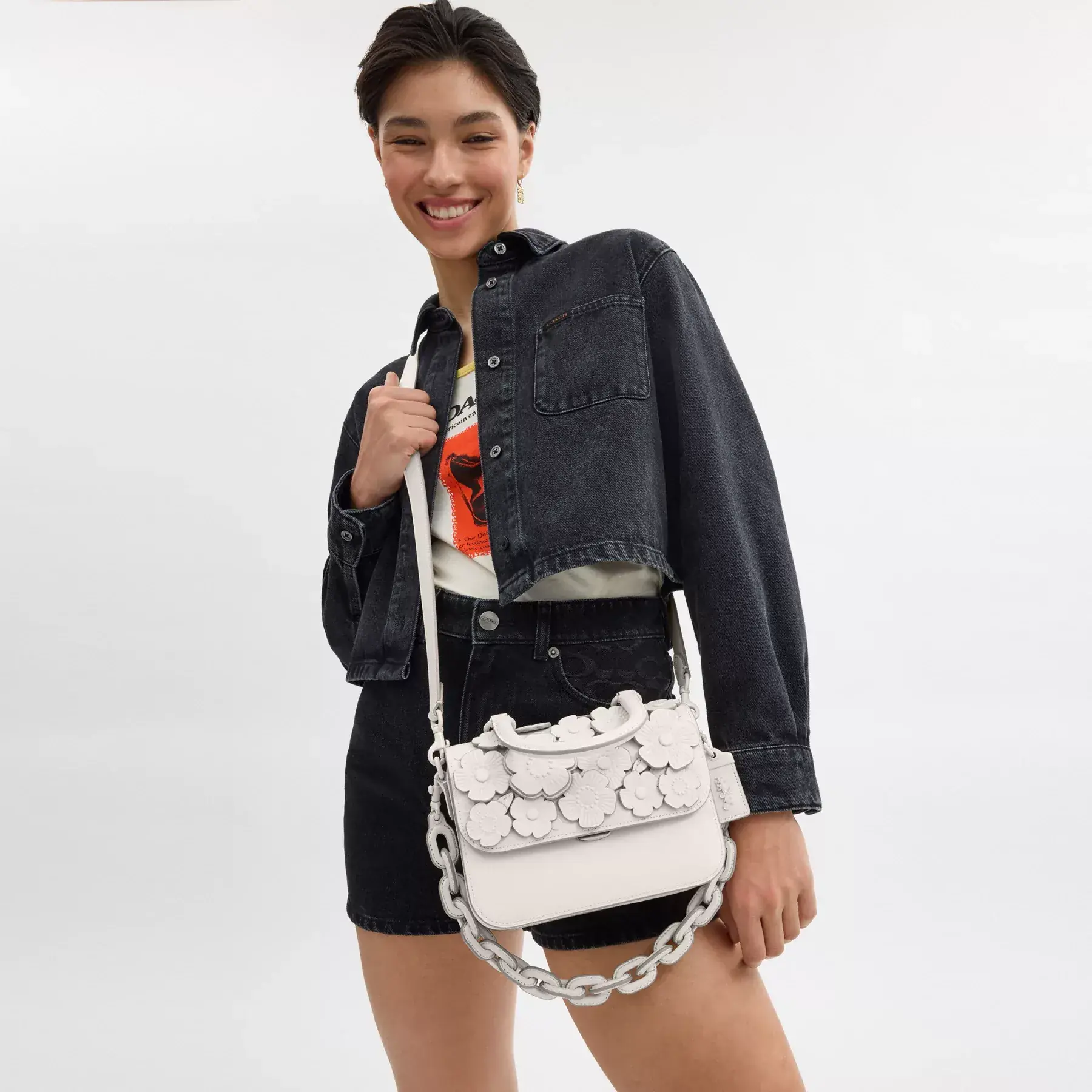 COACH Rogue Top Handle Bag Med Tea Rose Krita COACH Rogue Top Handle Bag Med Tea Rose Krita