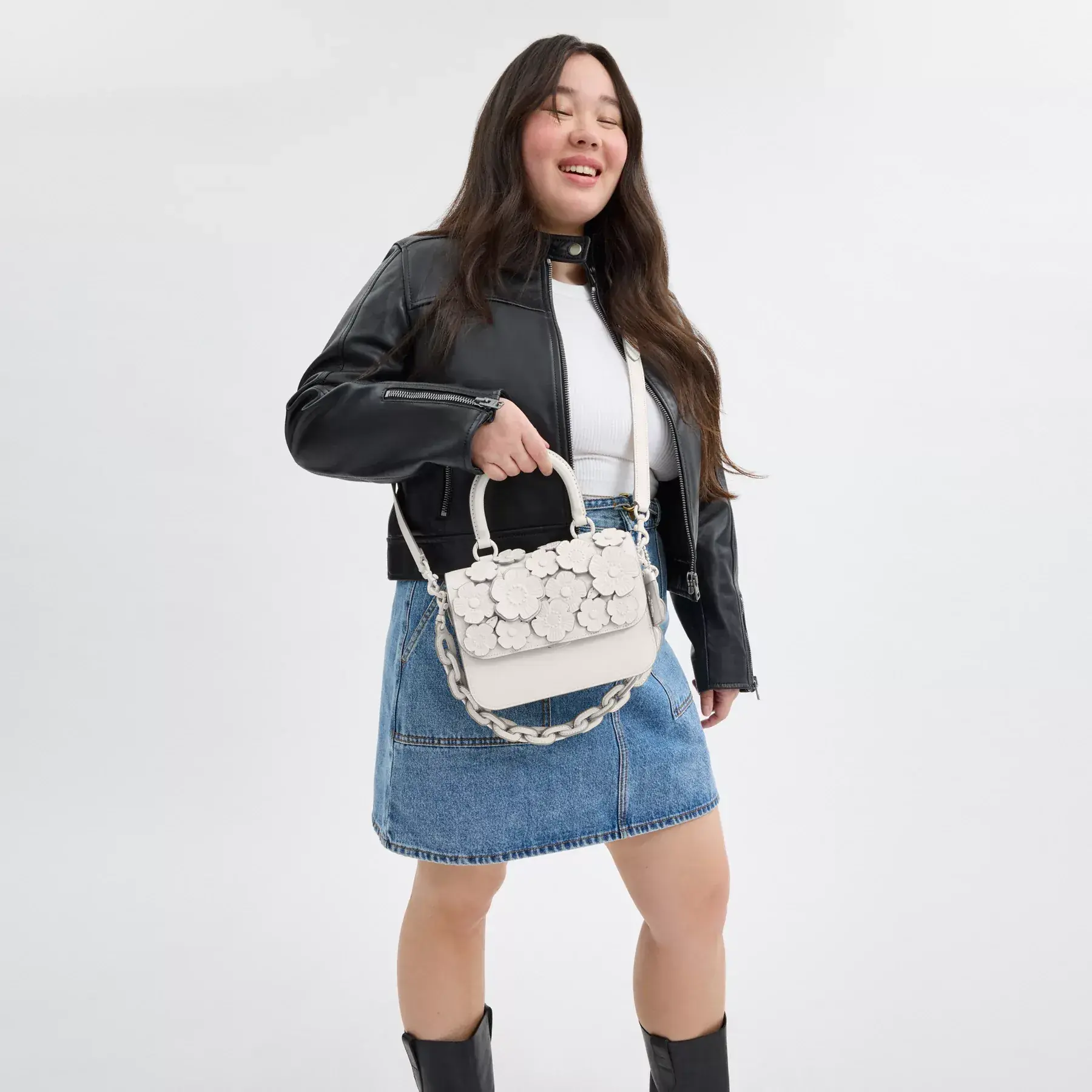 COACH Rogue Top Handle Bag Med Tea Rose Krita COACH Rogue Top Handle Bag Med Tea Rose Krita