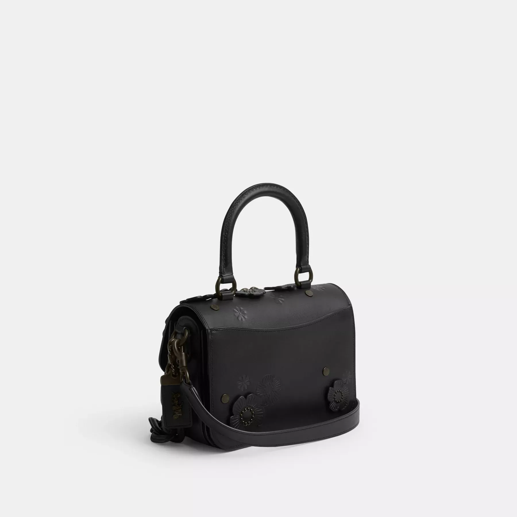 COACH Rogue Top Handle Bag Med Tea Rose Svart