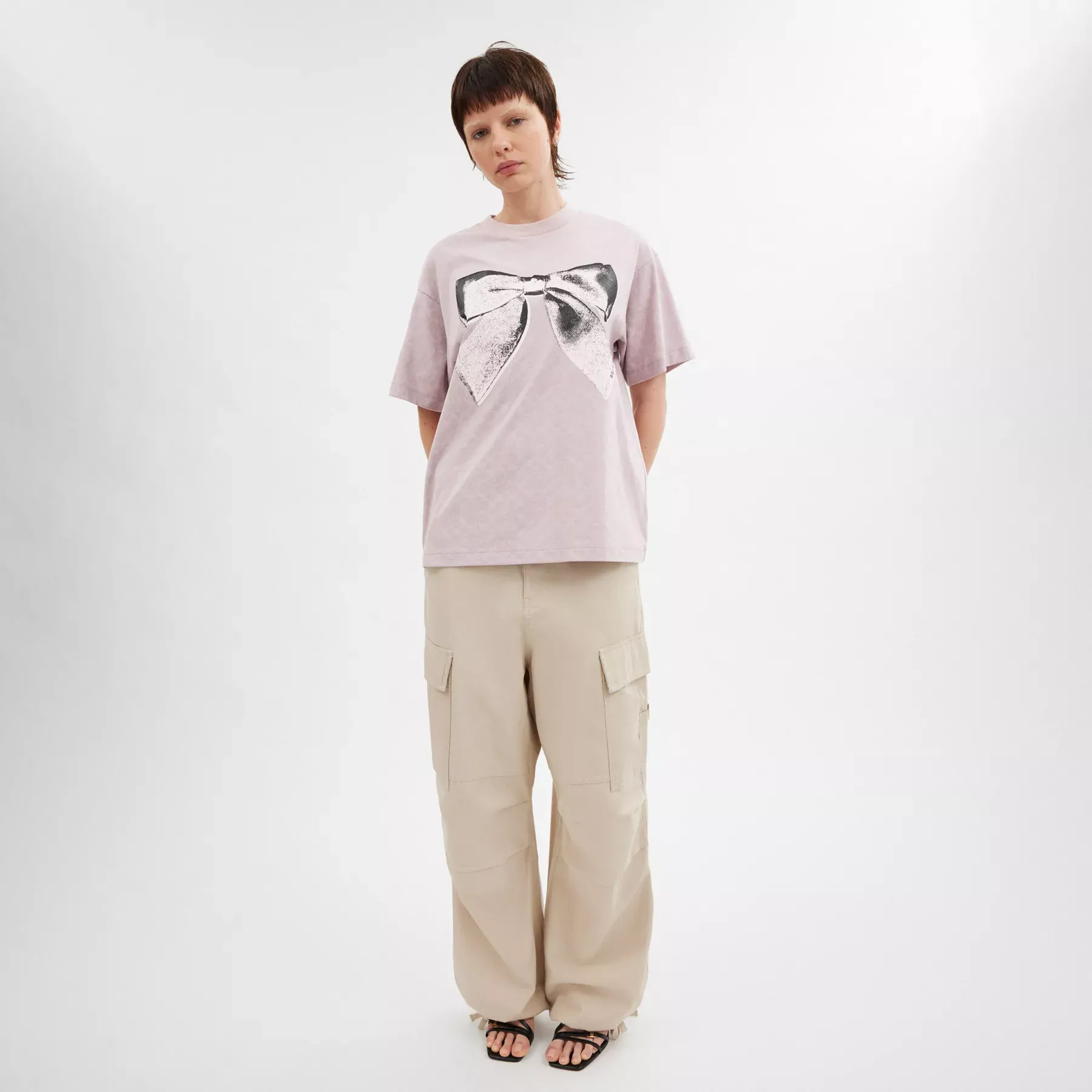 COACH Signatur rosett T-shirt i ekologisk bomull Rosa signatur