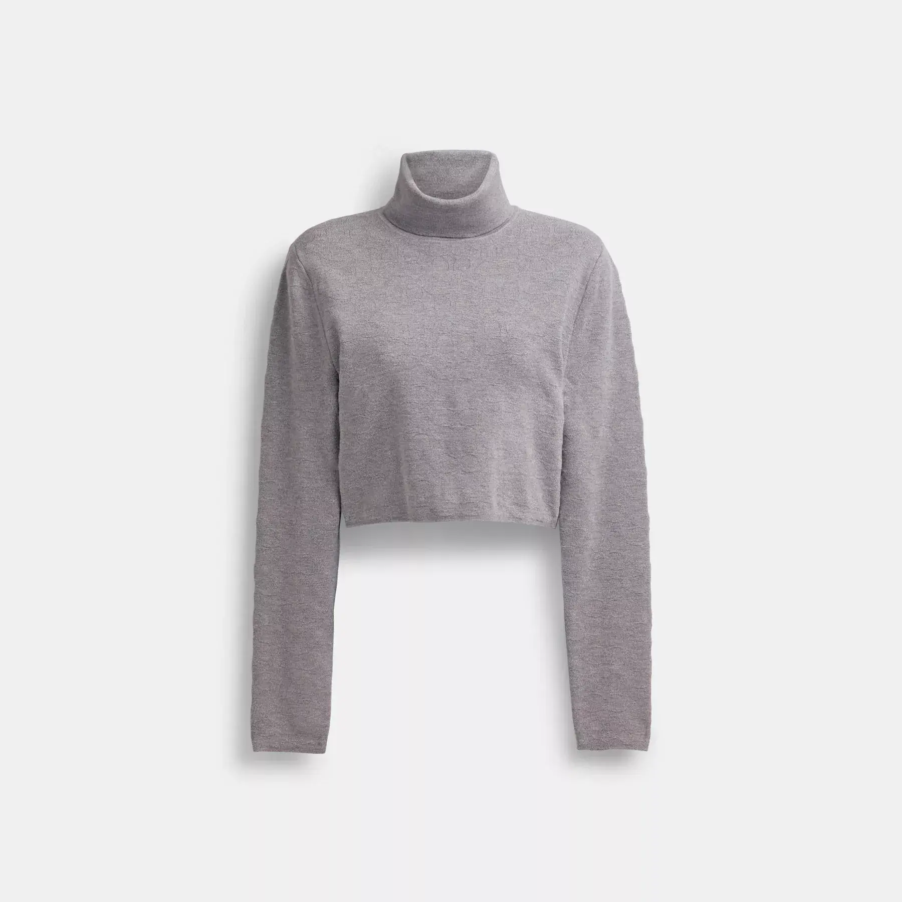 COACH Signature Cropped Turtleneck Heather Grey COACH Signature Cropped Turtleneck Heather Grey
