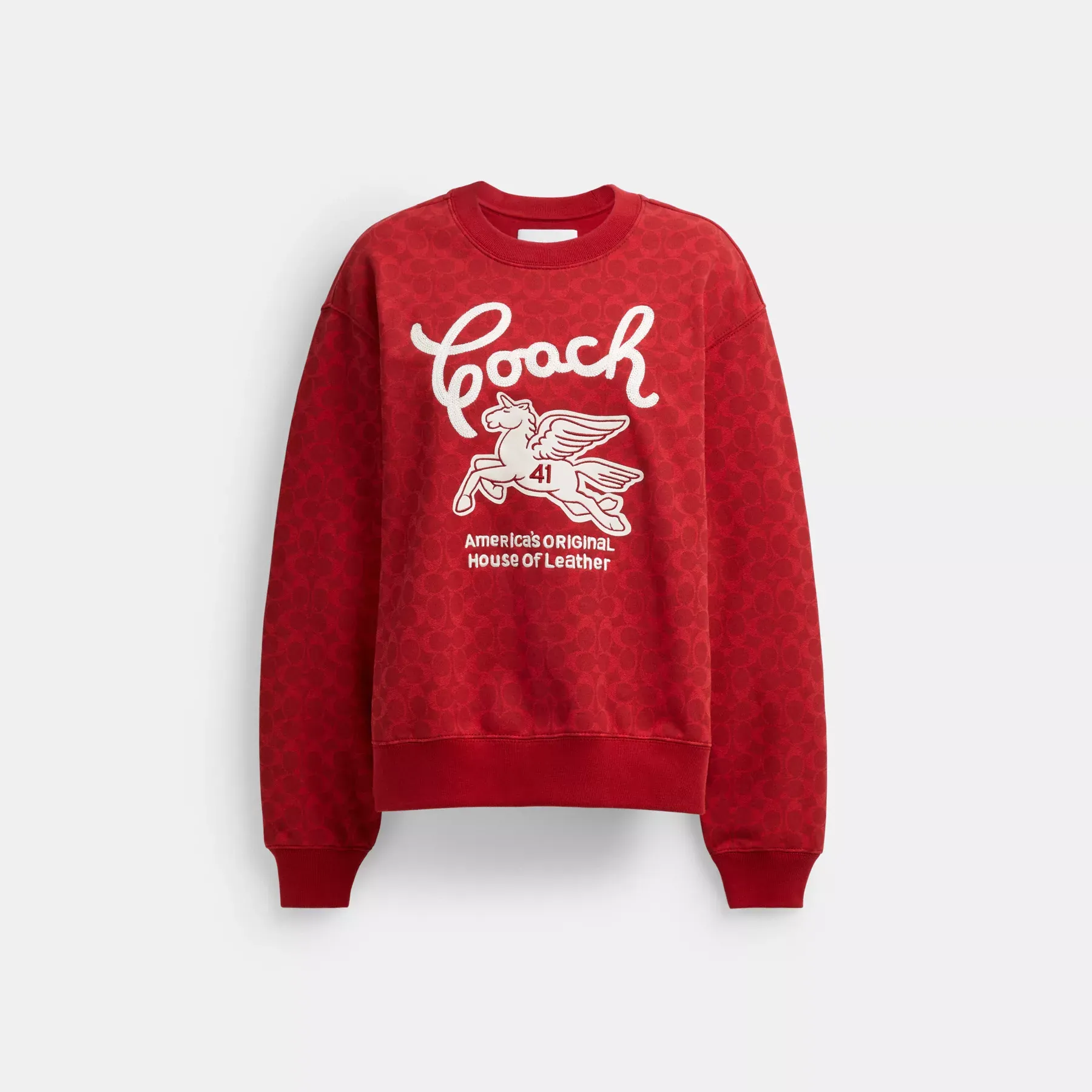 COACH Signature Pegasus Sweatshirt Röd signatur