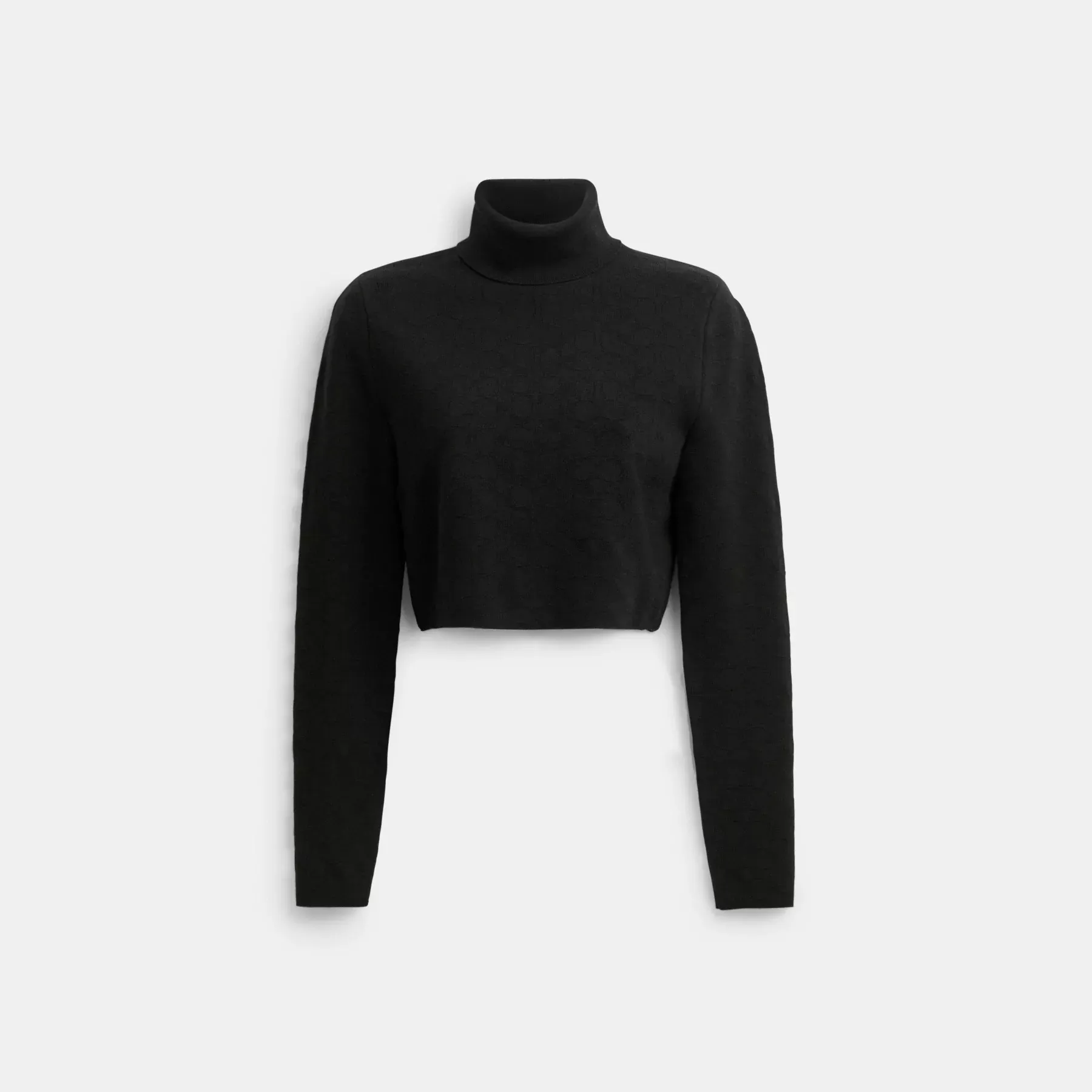 COACH Signature Stickad Cropped Turtleneck Svart
