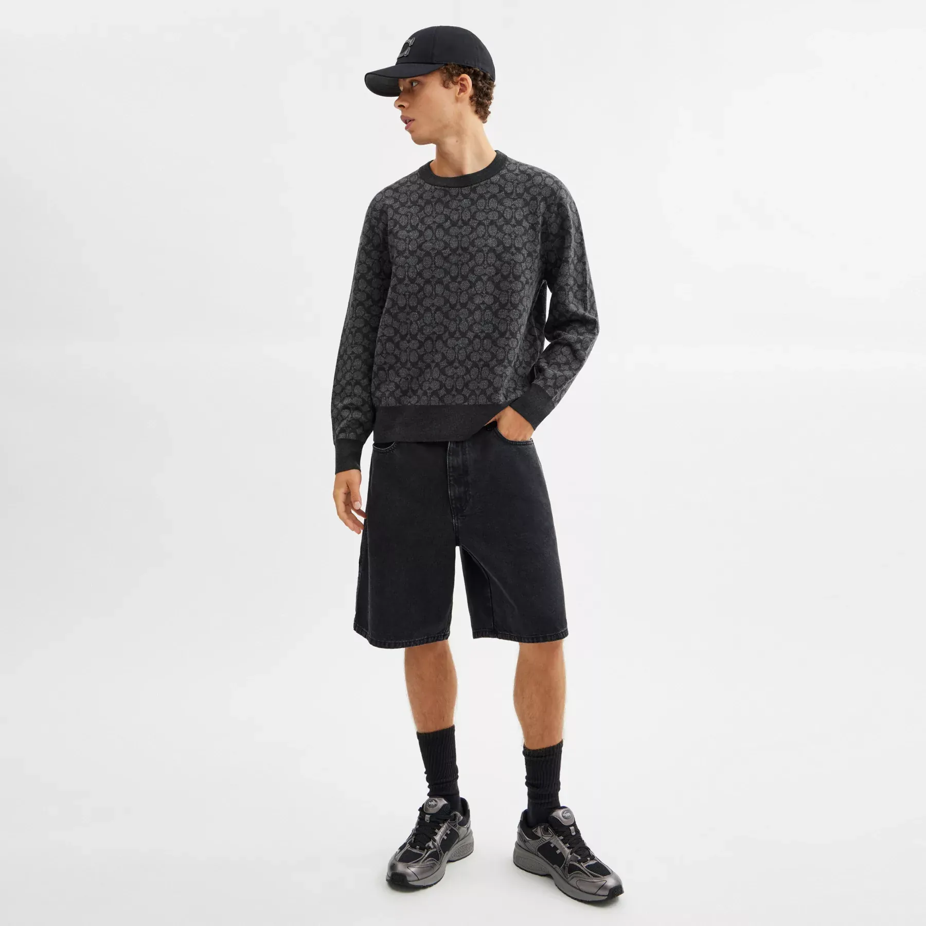 COACH Signature crewneck tröja Träkol signatur