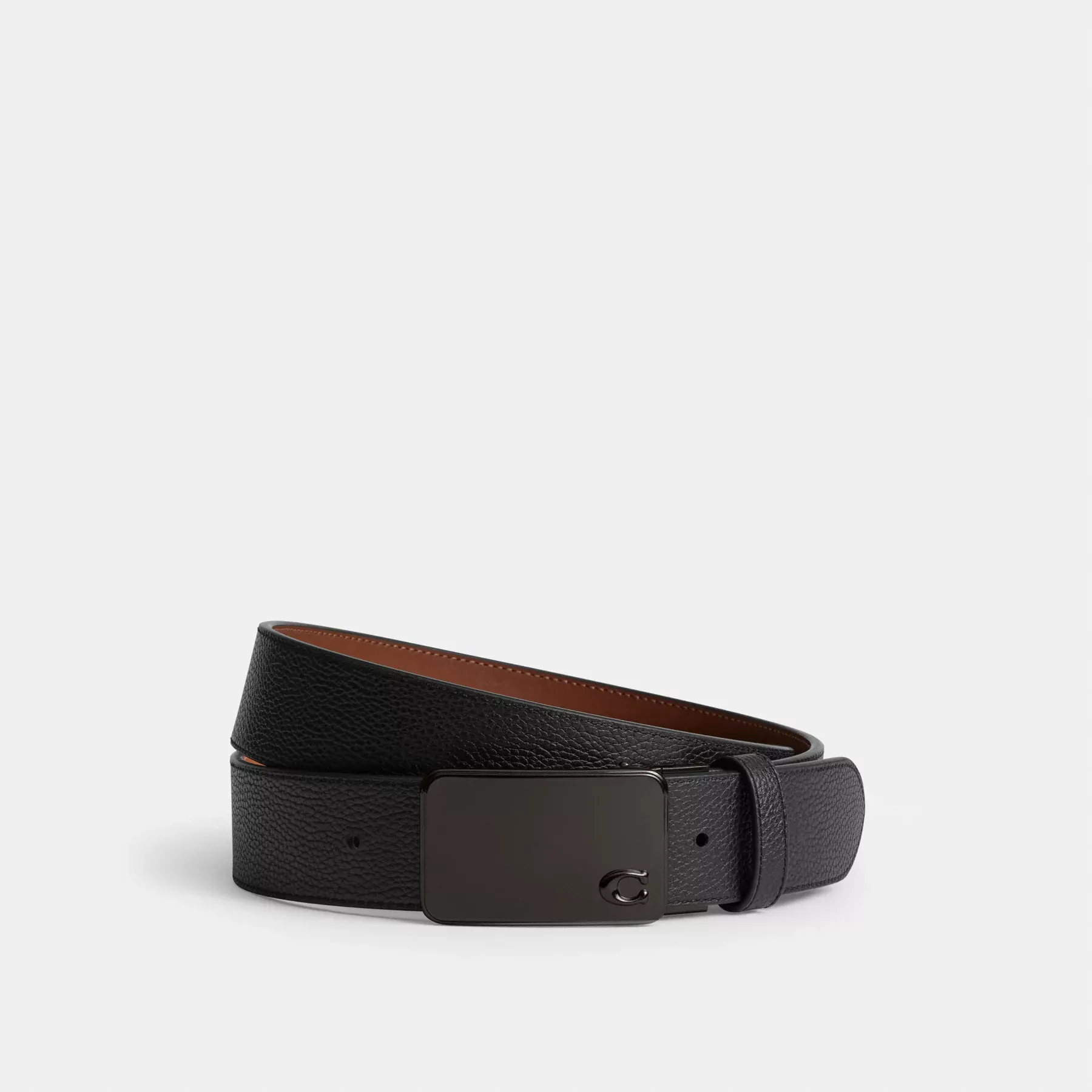 COACH Signaturplackspänne, vändbart bälte, 38 mm Svart/Redwood