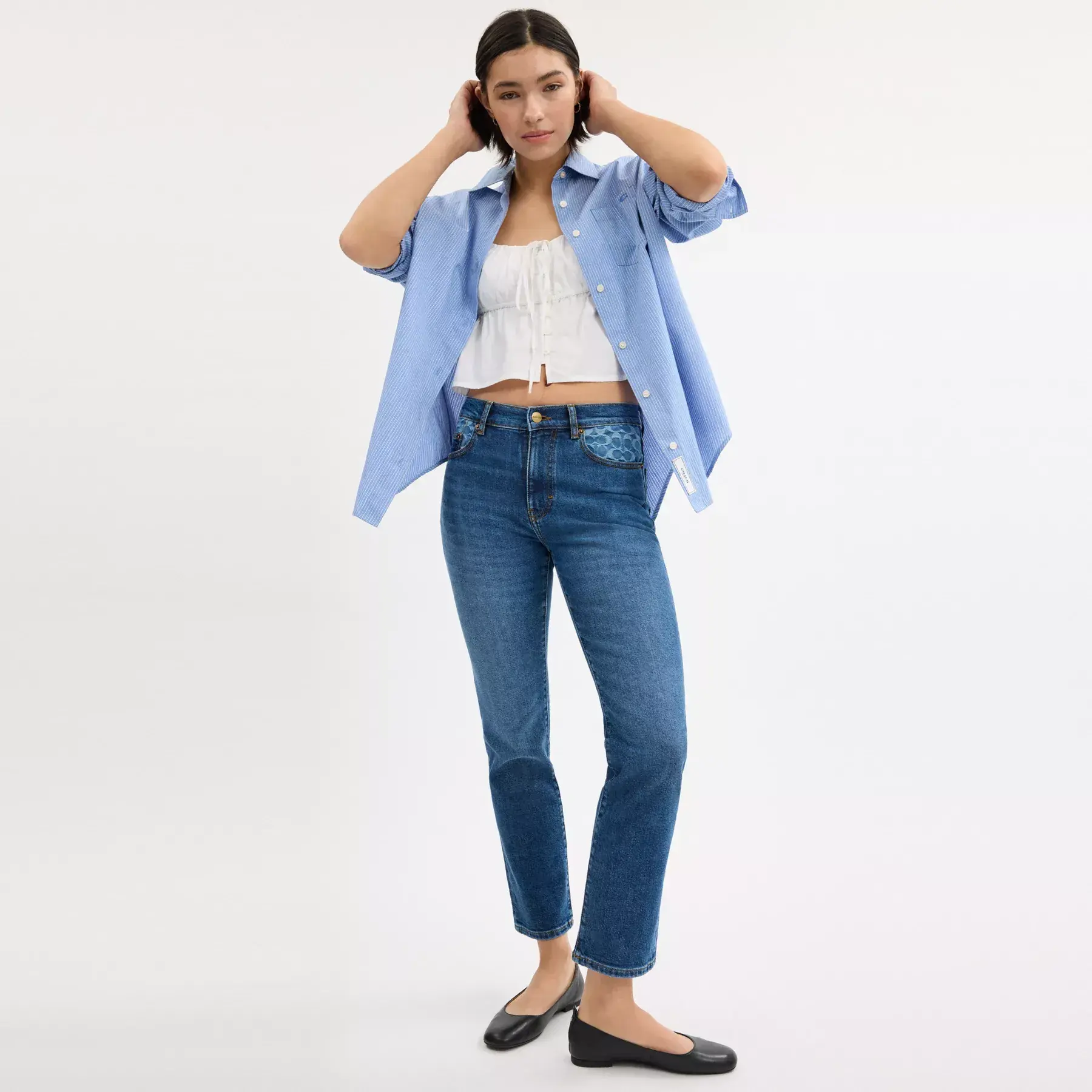 COACH Skinny jeans Mellanblå