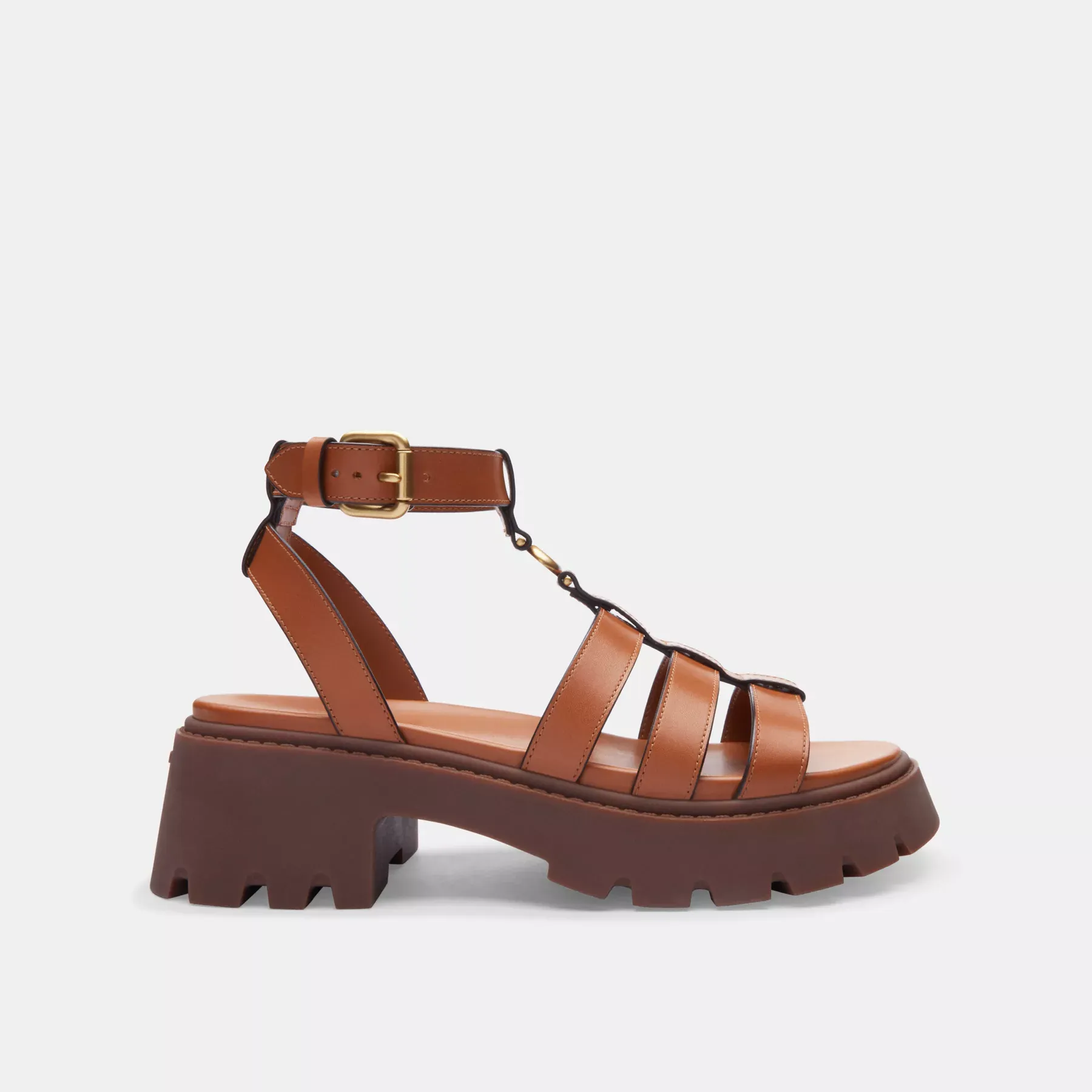 COACH Skulpterad C Platform Fisherman Sandal Cognac COACH Skulpterad C Platform Fisherman Sandal Cognac